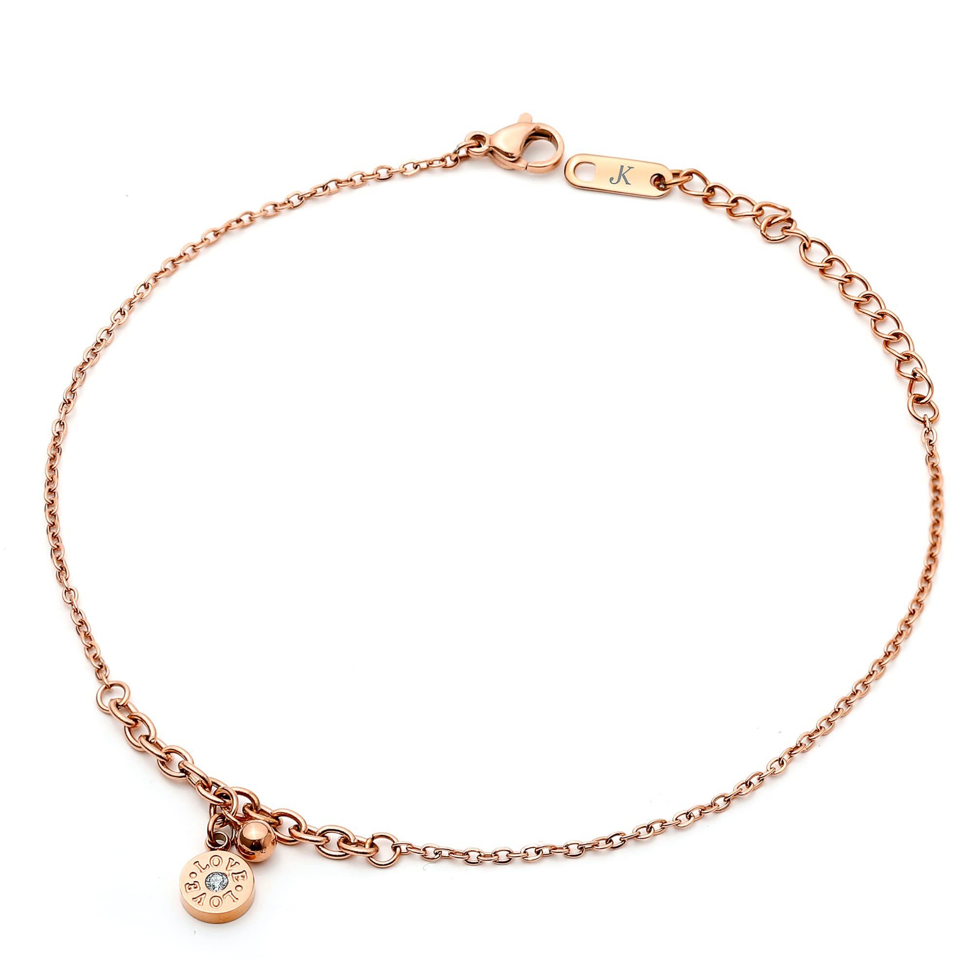 Kim Johanson Fußkette Circle (1-tlg), mit Kugel und Zirkonia