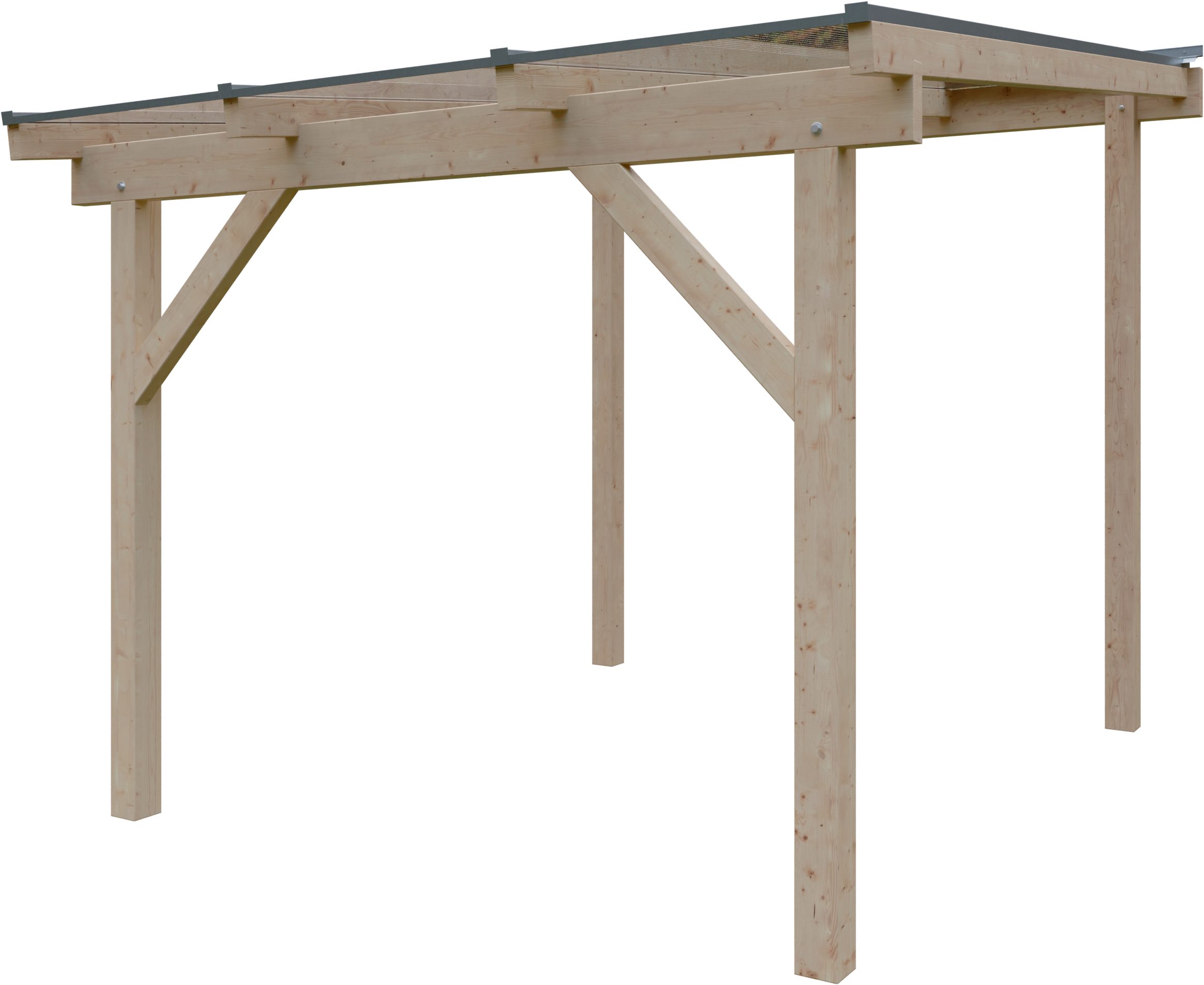 KONIFERA Terrassendach Atlas, BxT: 308,4x350 cm, Bedachung Hohlkammerplatten, Bausatz aus naturbel. Leimholz mit lichtdurchl. Polycarbonat-Pultdach