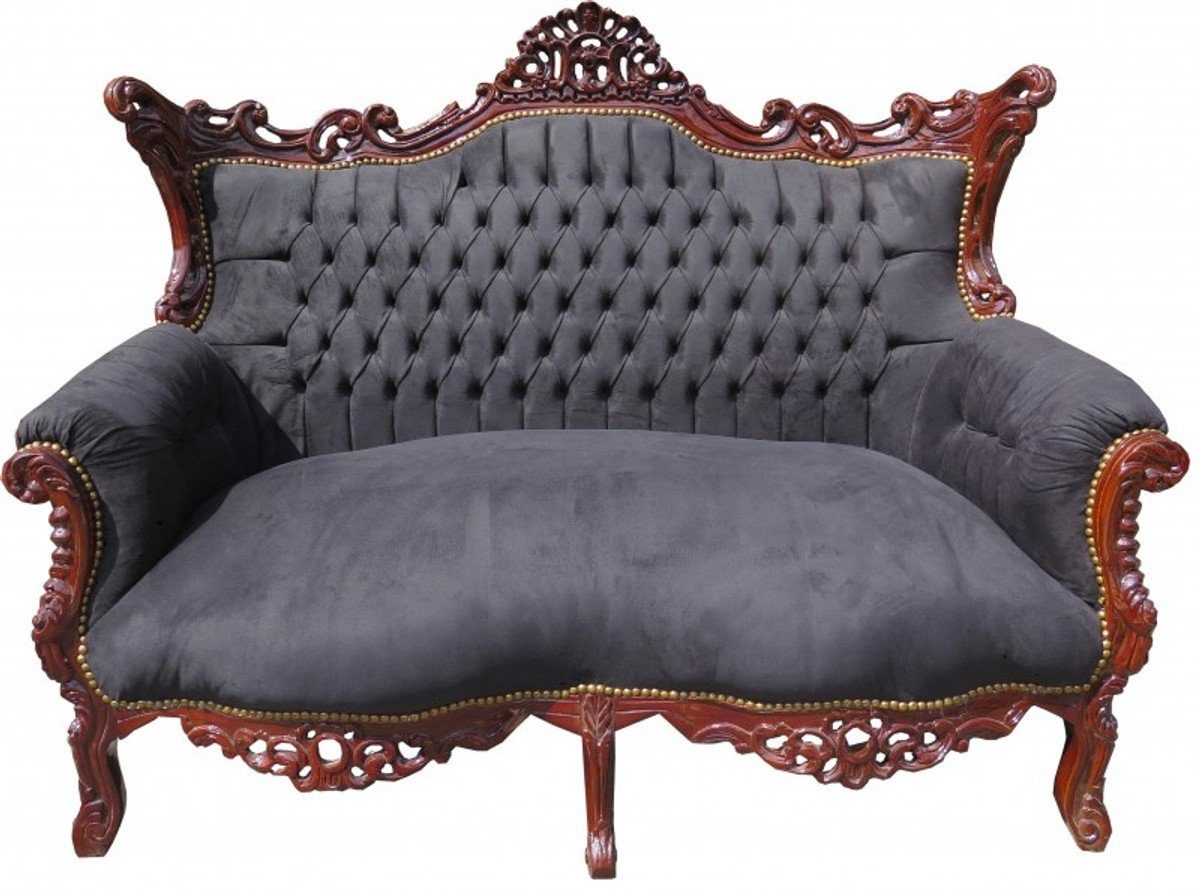 Casa Padrino 2-Sitzer Barock 2-er Sofa Master Schwarz / Braun - Antik Stil Möbel