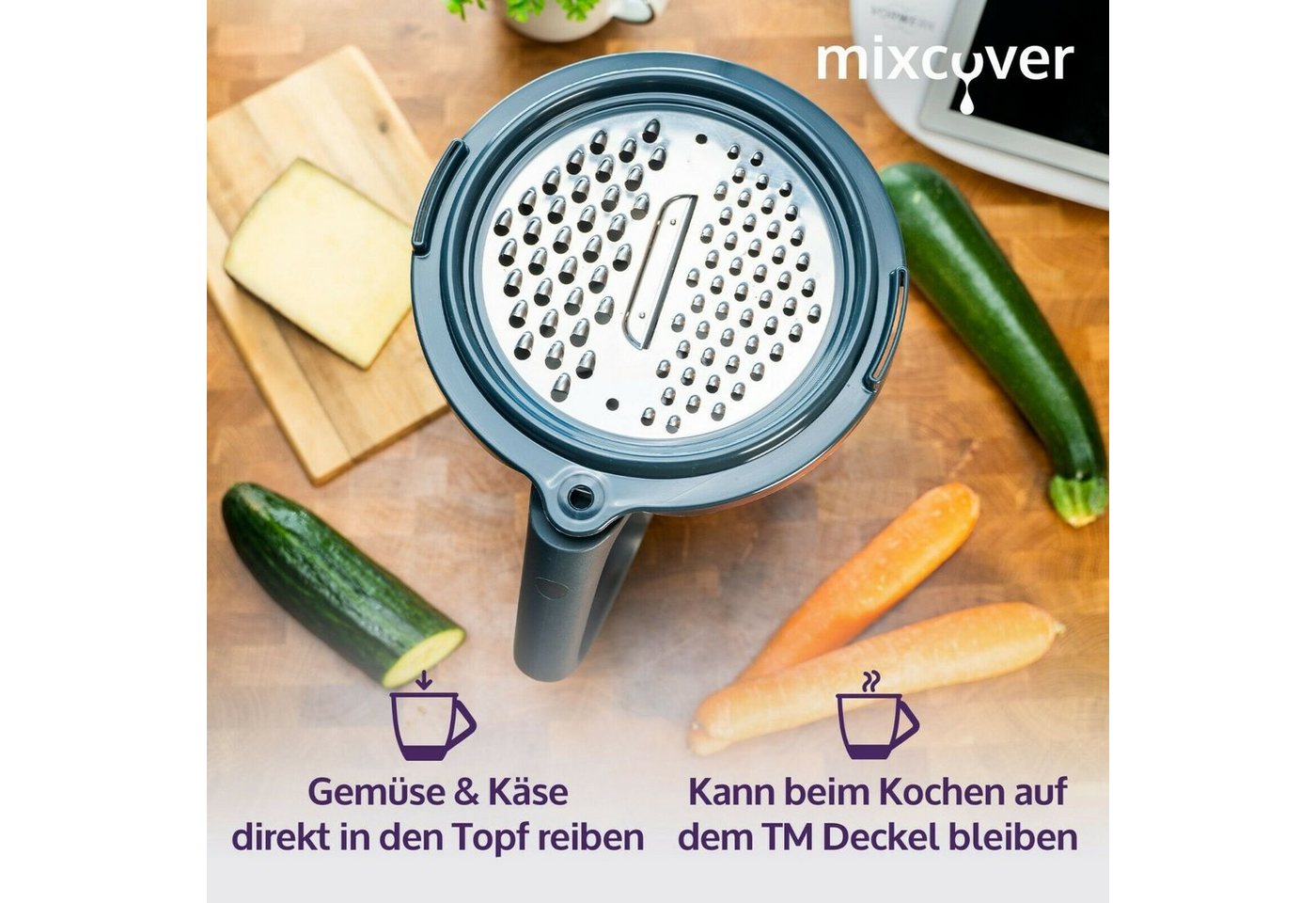 Thumbnail - Mixcover Küchenmaschinen-Adapter mixcover Gemüse, Obst und Käsereibe für den Thermomix TM6 und TM5, Thermomix