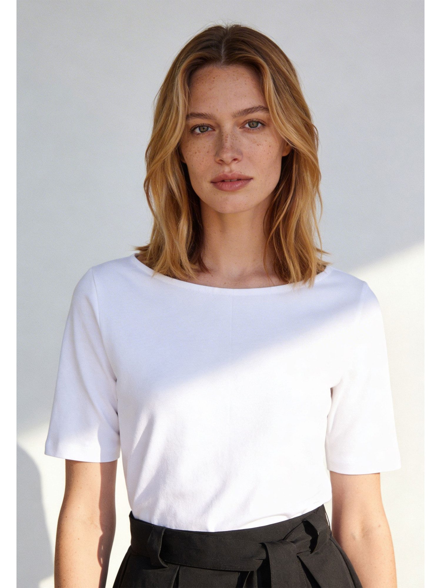 MORE&MORE Kurzarmshirt klassisches Basic-Kurzarmshirt