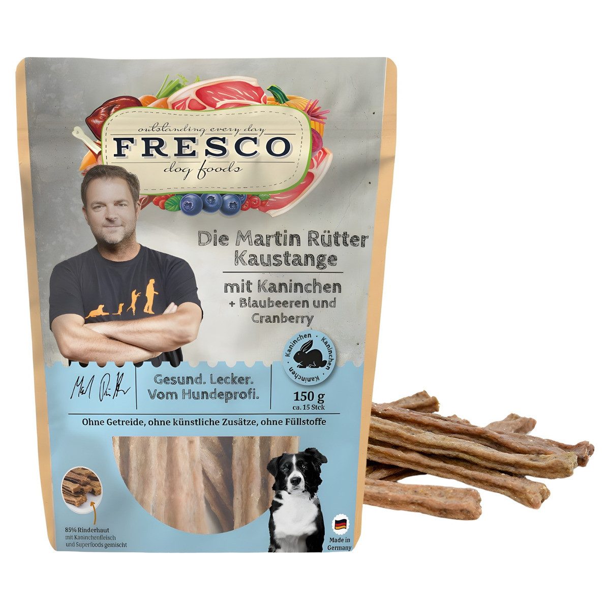 Fresco Dog Die Martin Rütter Kaustange mit Kaninchen, Blaubeeren und Cranberry 1, Snack für: Hund von Fresco Dog