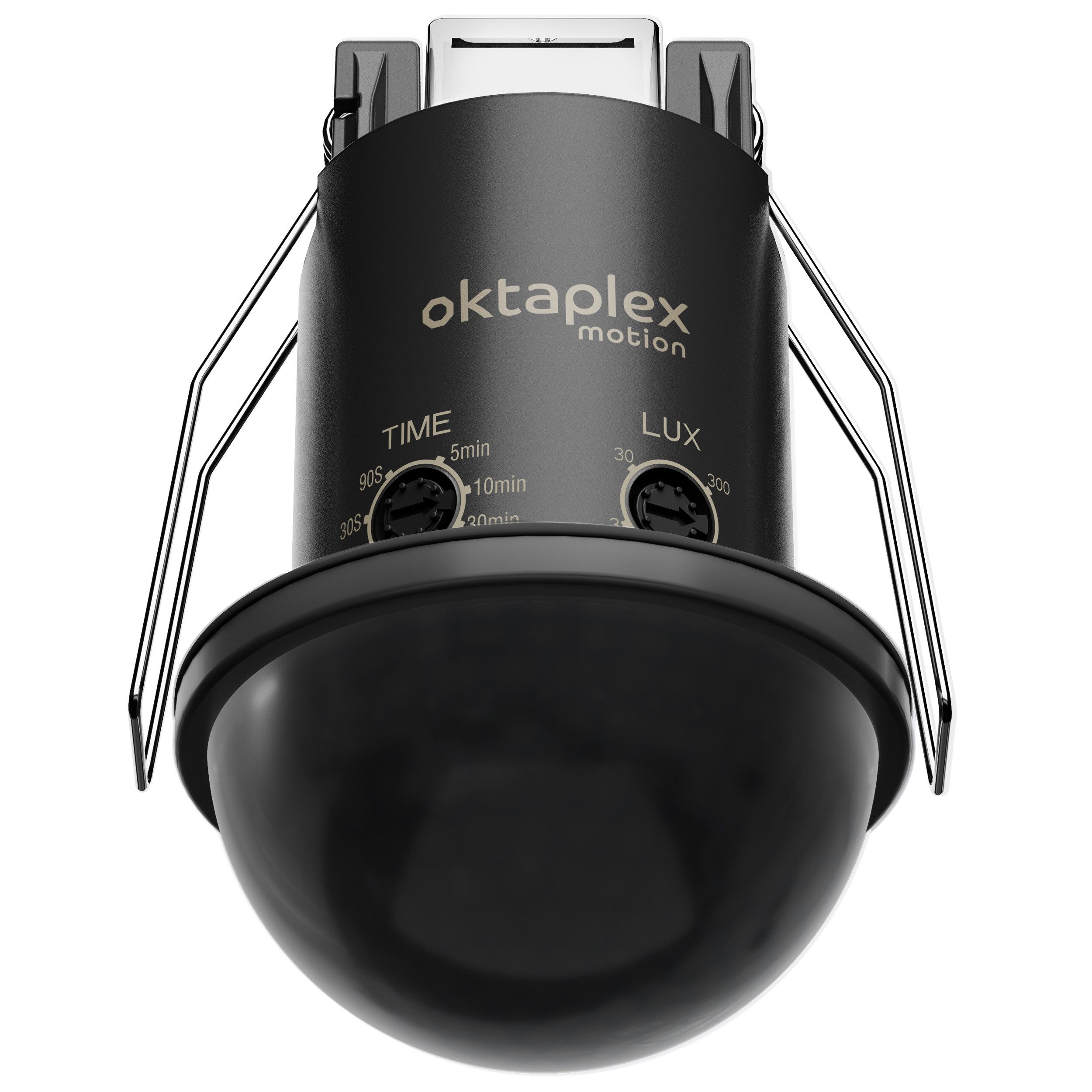 Oktaplex motion Bewegungsmelder Kim 360 Grad Bewegungsmelder Decke Einbau PIR 8 m IP54, (1-St), Deckensensor Innen Außen mit Nachlaufzeit schwarz