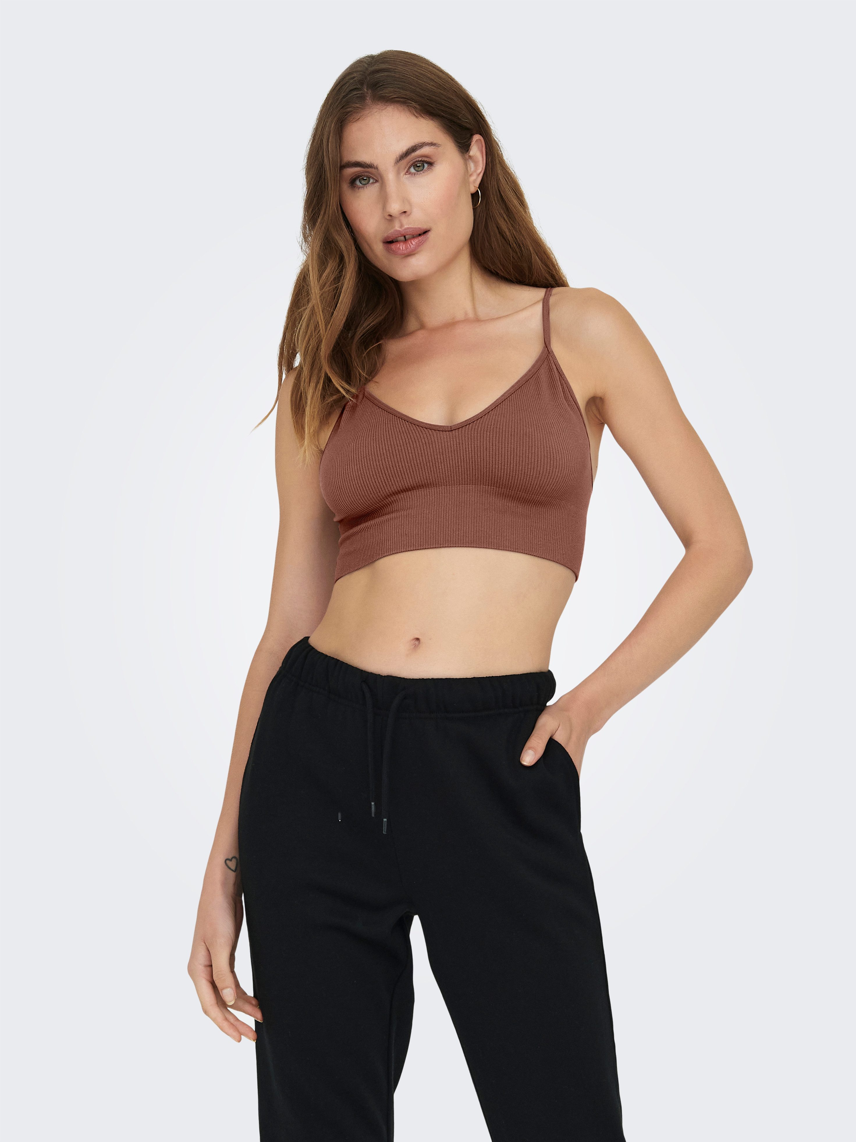 ONLY Bustier "ONLVICKY RIB S-L V-NECK 3-PACK TOP NOOS" Packung, 3 Stk. tlg. günstig online kaufen