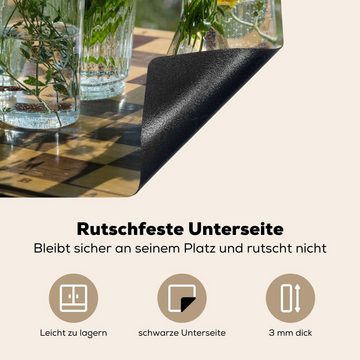 MuchoWow Herdblende-/Abdeckplatte Vase - Blumen - Farben, Vinyl, (1 tlg), 65x52 cm, Mobile Arbeitsfläche nutzbar, Ceranfeldabdeckung