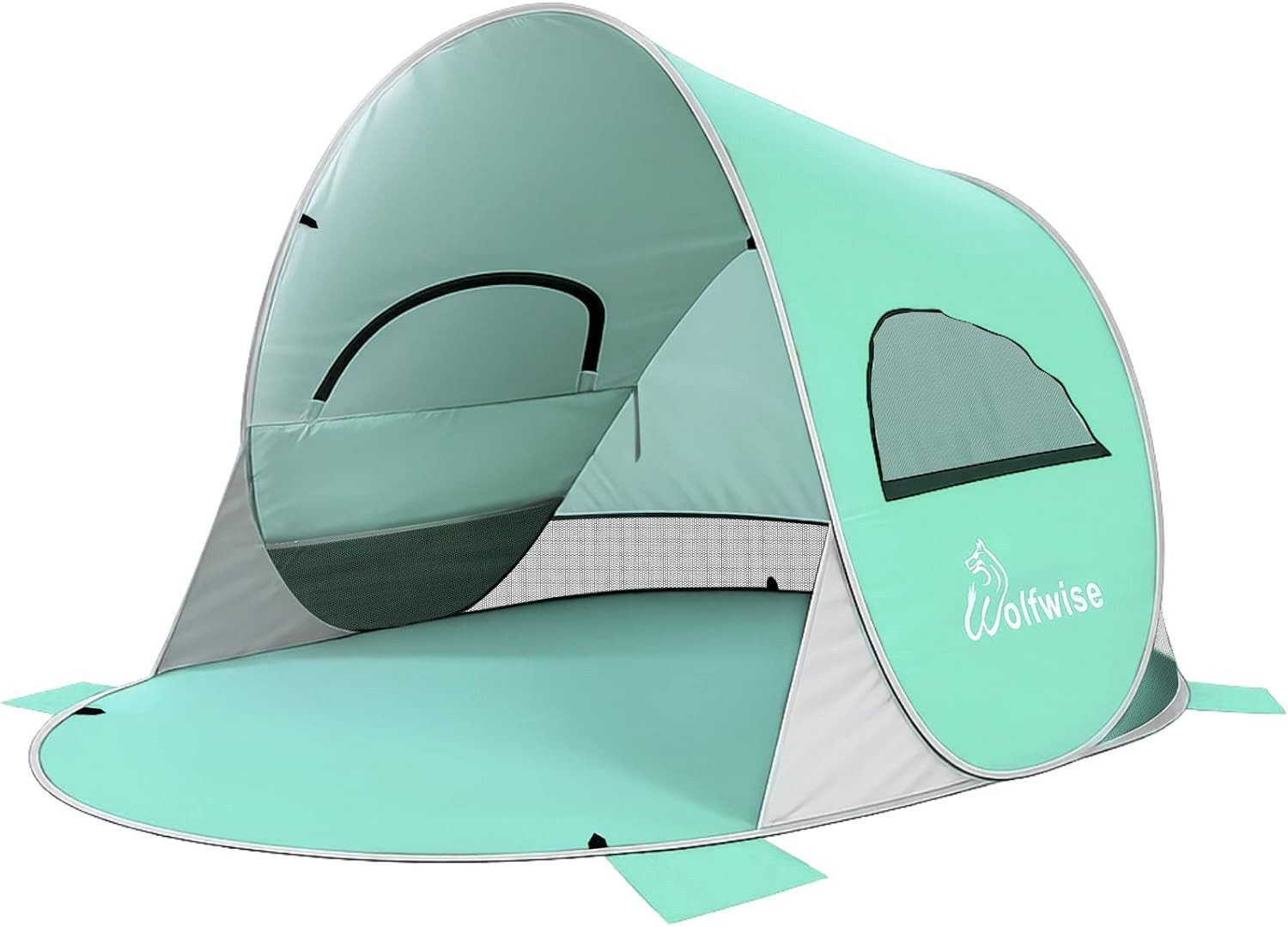 Wolfwise Kuppelzelt Strandmuschel Pop-Up Zelt mit UV-Schutz 50+, 2-4 Personen Strandzelt, Personen: 2