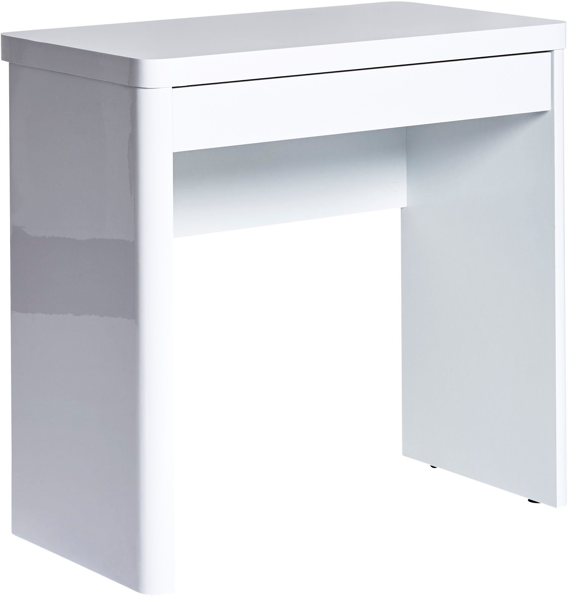 Jahnke Schreibtisch CU-LIBRE 80, Schreib-oder Konsolentisch Hochglanz Weiß | Hochglanz Weiß | Hochglanz Weiß