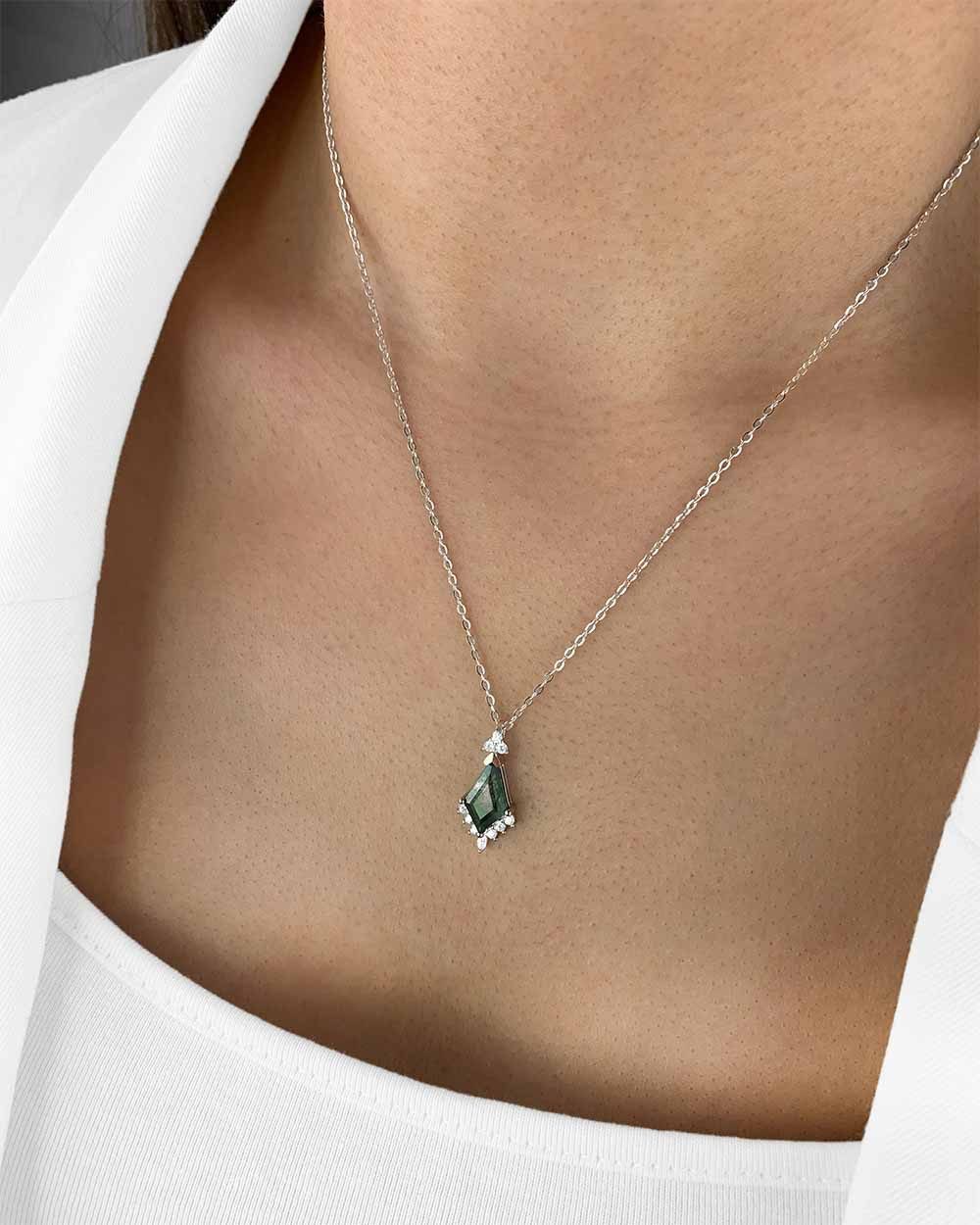 DANIEL CLIFFORD Kette mit Anhänger 'Celestine' Damen Halskette Silber 925 Tropfen Anhänger (inkl. Verpackung), Silberkette 45cm mit tropfenförmigem Kristallanhänger zeitlos elegant