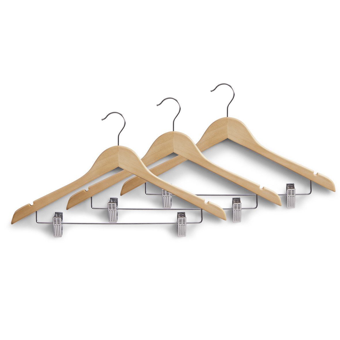 Zeller Present Kleiderbügel Kleiderbügel mit Clips, 3 Elemente, Zeller, (einzaln, 1-tlg)