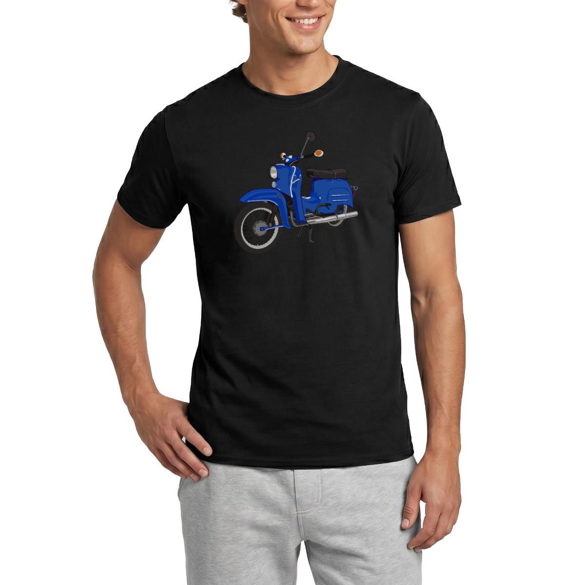 Spreadshirt T-Shirt Vintage Dunkelblaue Simson Schwalbe Moped Männer T-Shirt (1-tlg)