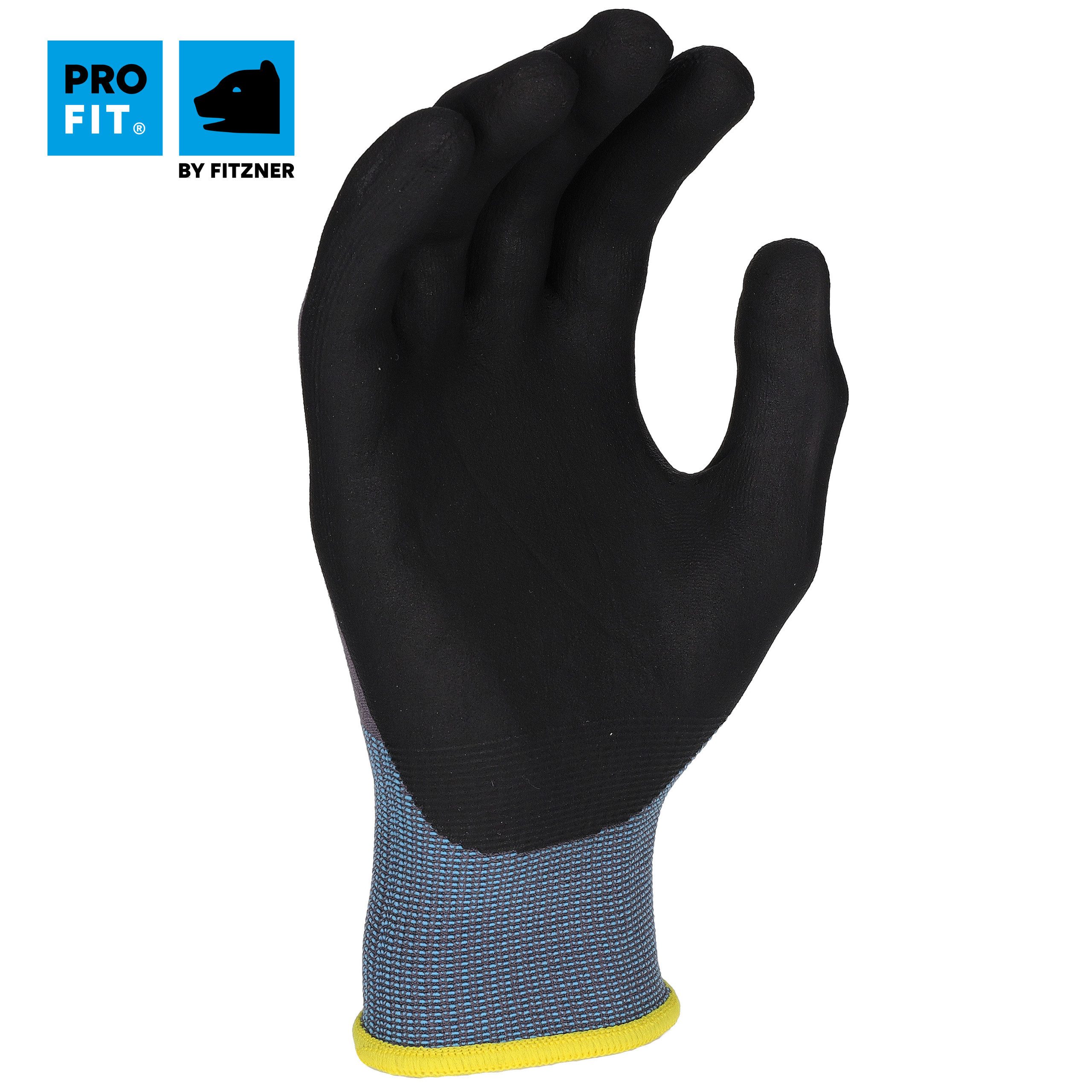 PRO FIT Montage-Handschuhe, Nitril Arbeitshandschuhe, Sicherheitshandschuhe - "Maxim cool" (12, Paar) Sanitized®, grau / schwarz, Unisex