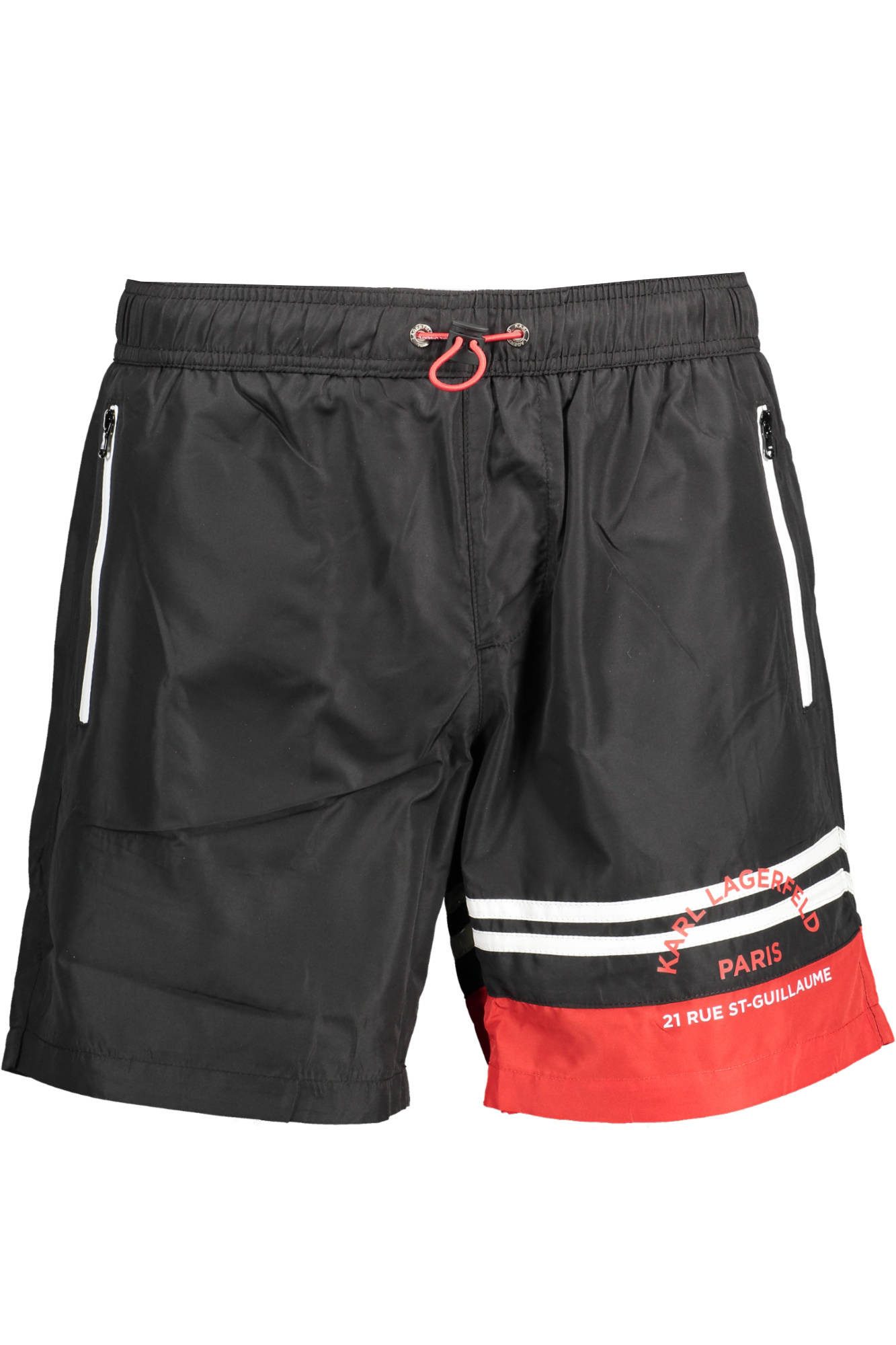 KARL LAGERFELD Badeshorts Stilvolle Schwarze Badeshorts für Herren mit Praktischen Details