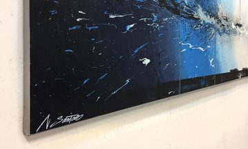 WandbilderXXL XXL-Wandbild Liquid Ice 210 x 80 cm, Abstraktes Gemälde, handgemaltes Unikat