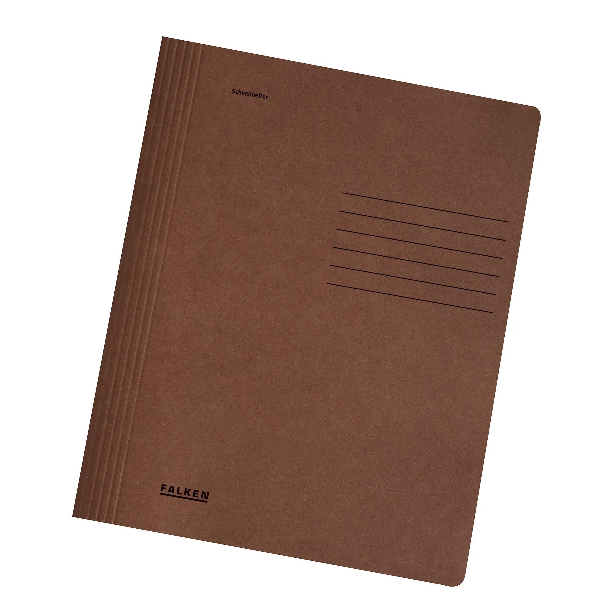 Falken Organisationsmappe 100x Schnellhefter Karton A4, intensivfarben, Dunkelbraun, 11287711F, Schnellhefter Ösenhefter Einhakhefter
