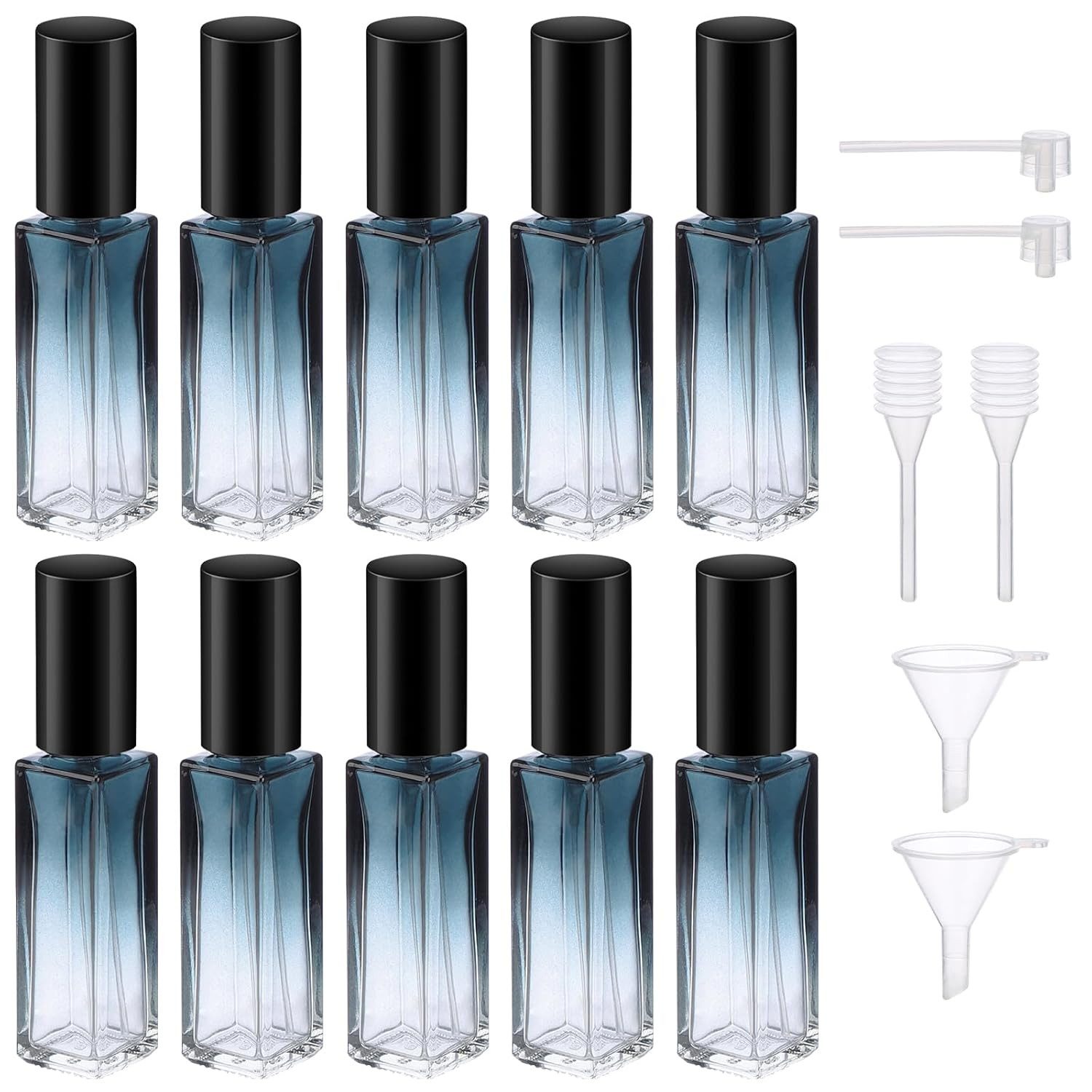 FELIXLEO Parfümzerstäuber Parfümzerstäuber 10ml Nachfüllbar 10 Stück Blau (1 St)
