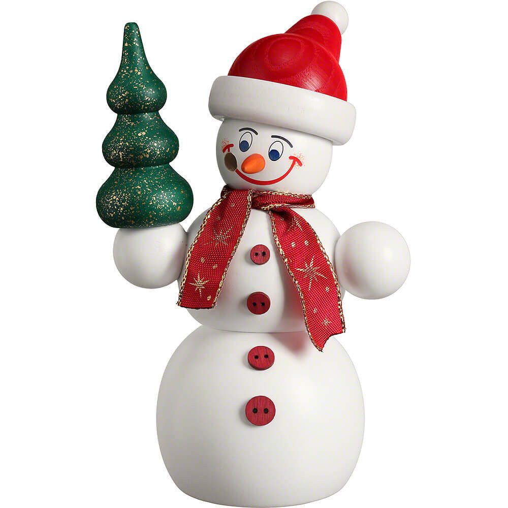 Seiffener Volkskunst Räuchermännchen Weihnachts-Schneemann (15cm) Räuchermann von Seiffener Volkskunst