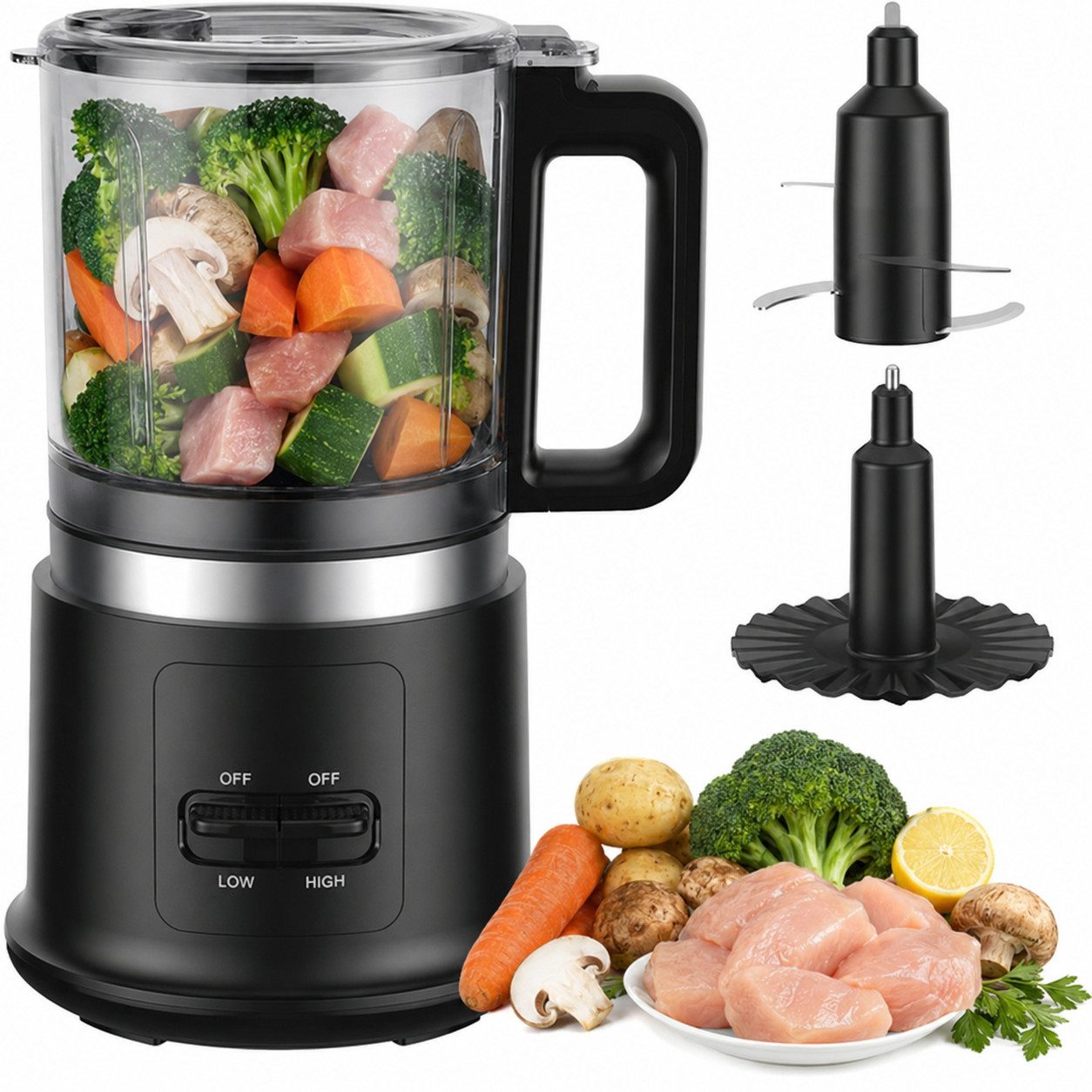XEOOCE Küchenmaschine, 400 W, 0,95 l Schüssel, Multifunktionale Nutzung