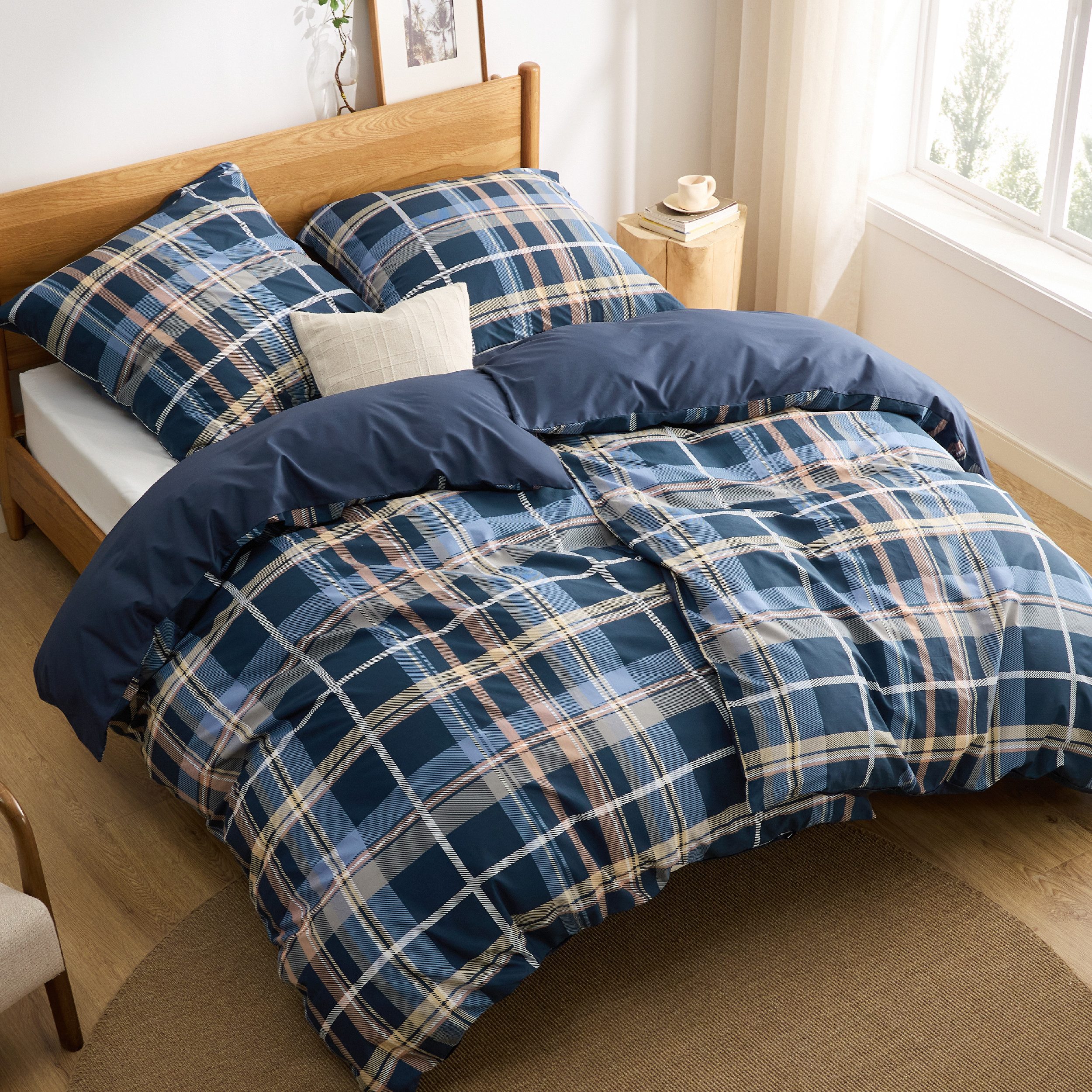 BEDSURE Wendebettwäsche mit Zweige-Design und Reißverschluss, günstig online kaufen