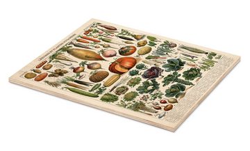 Posterlounge Holzbild Adolphe Millot, Gemüse und Hülsenfrüchte (französisch), Küche Vintage Illustration