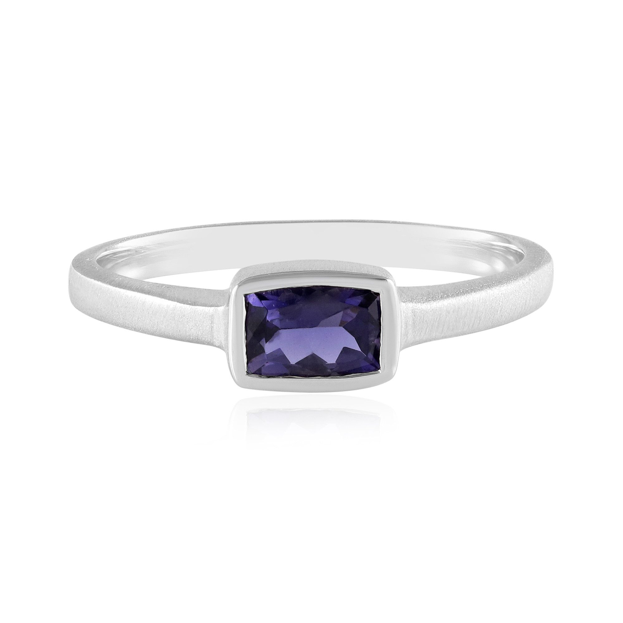 Cavill Solitärring Raffinierter Iolith-Ring aus rhodiniertem Silber (1-tlg)