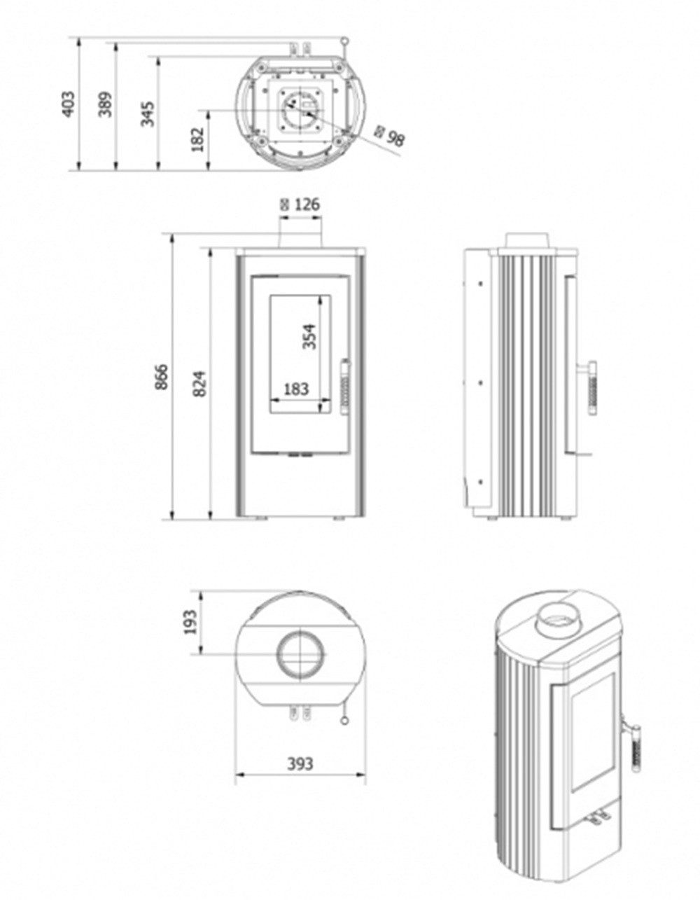Kratki Kaminofen Gusskaminofen Kratki K12, 6,0 kW – Bild 5 von 5