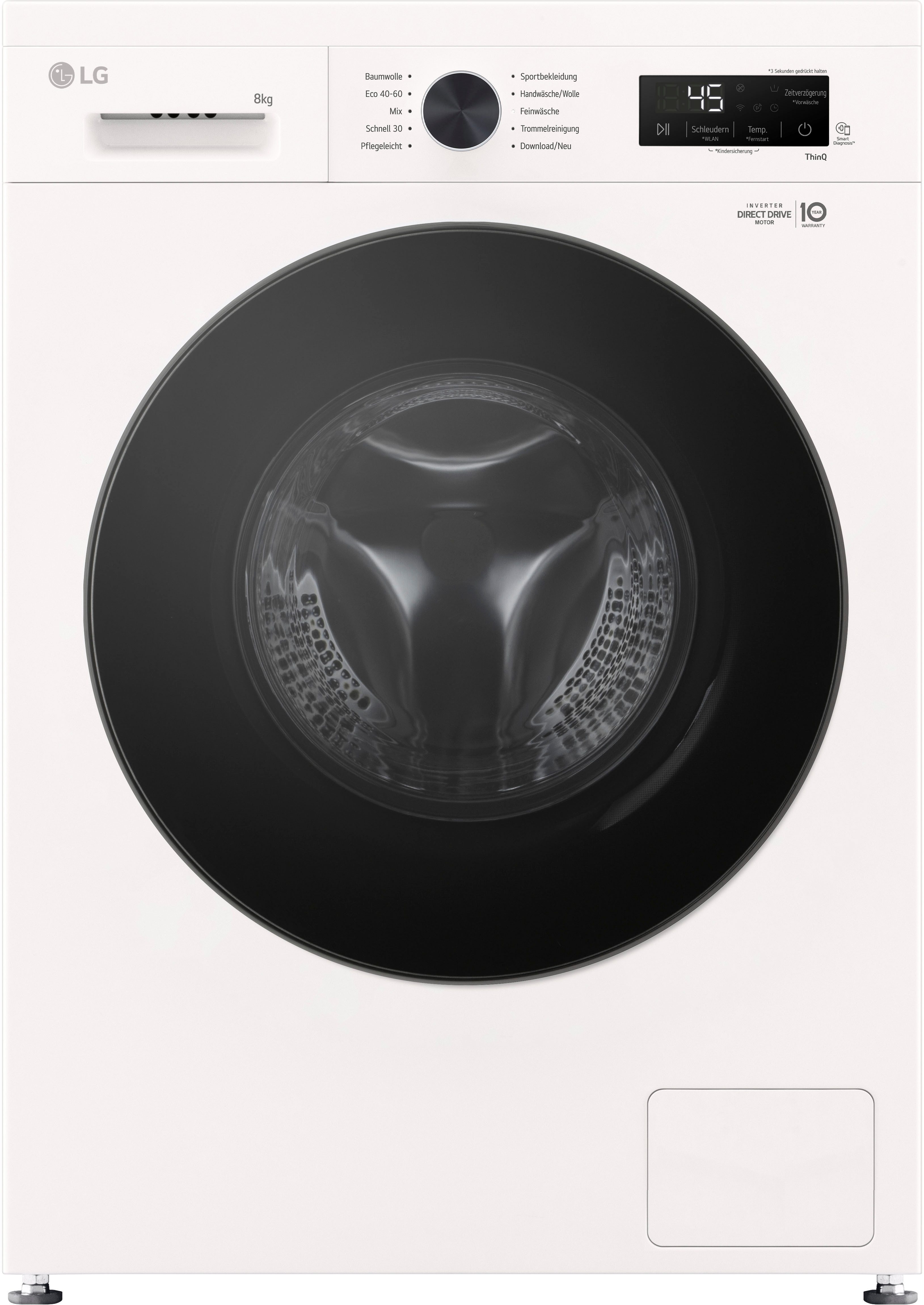 LG Waschmaschine VB F4WB308Y, 8 kg, 1400 U/min, unterbaufähig