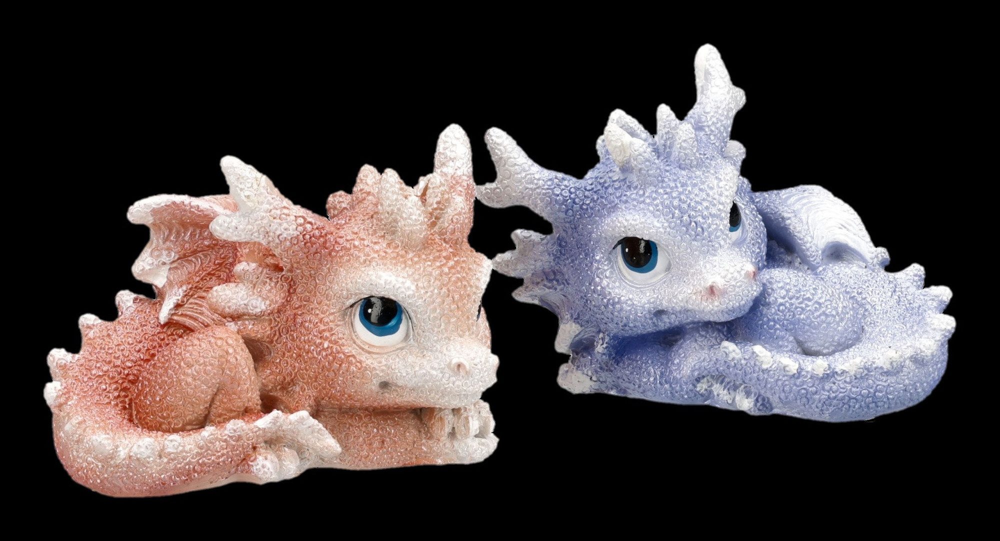 Figuren Shop GmbH Fantasy-Figur Baby Drachen Figuren Set - Fantasy Sammlerfiguren Coralscale 2er Deko