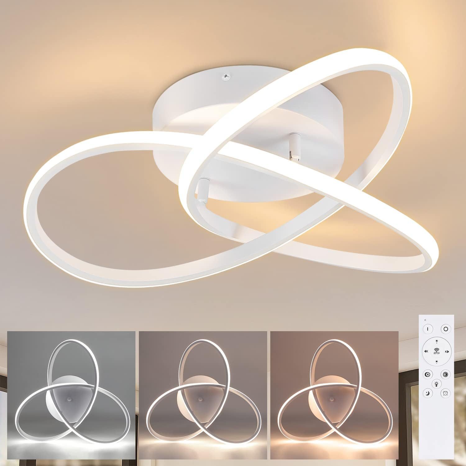 ZMH LED Deckenleuchte Wohnzimmer 3 Blatten verflochten 25/40CM Modern für S günstig online kaufen