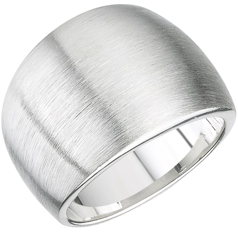 Vinani Silberring, Vinani Design Ring abgerundet bauchig massiv mattiert  925 Sterling Silber Größe 64 (20,4) 2RAL
