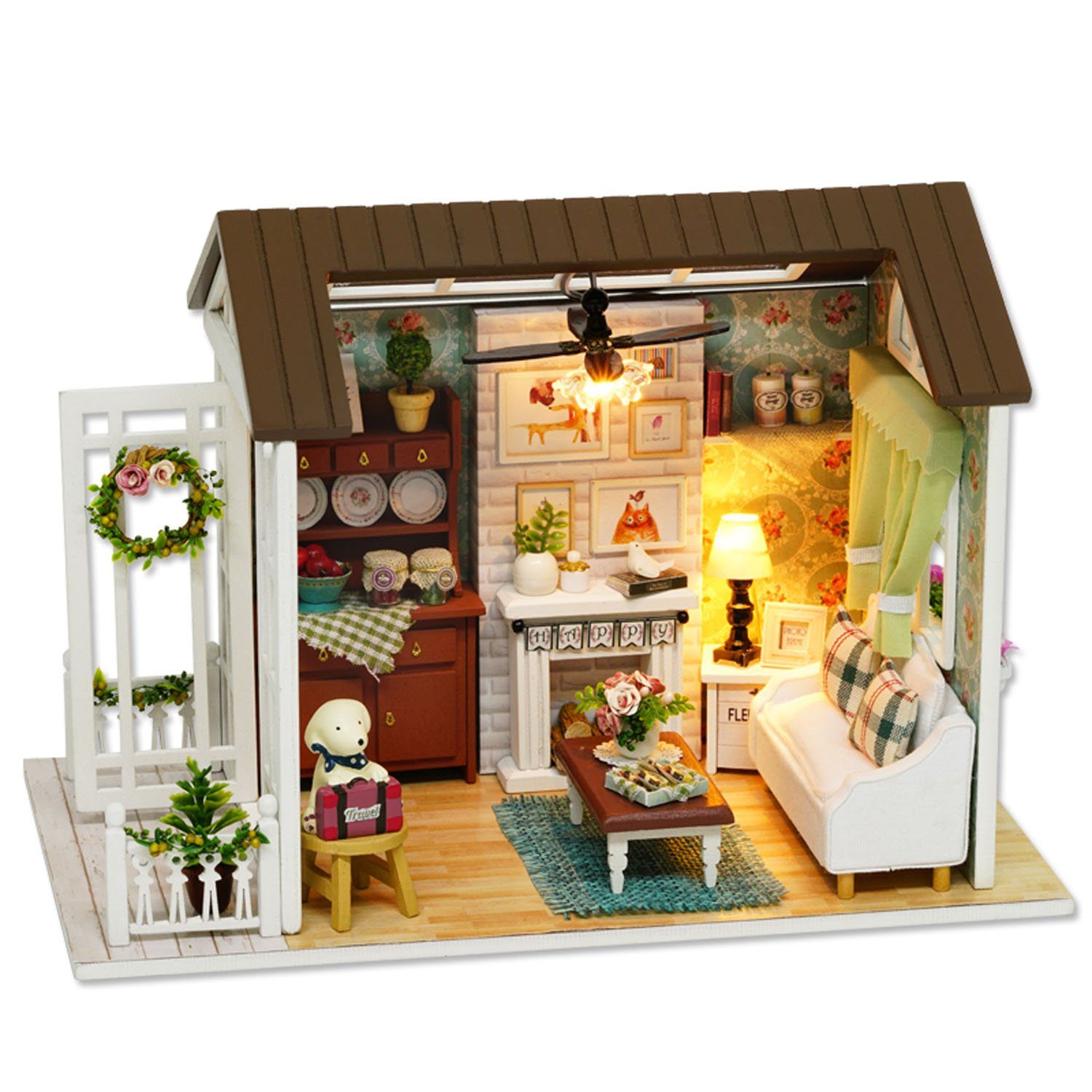 Cute Room 3D-Puzzle Puppenhaus Miniatur DIY Modellbausatz Happy Times, Puzz günstig online kaufen