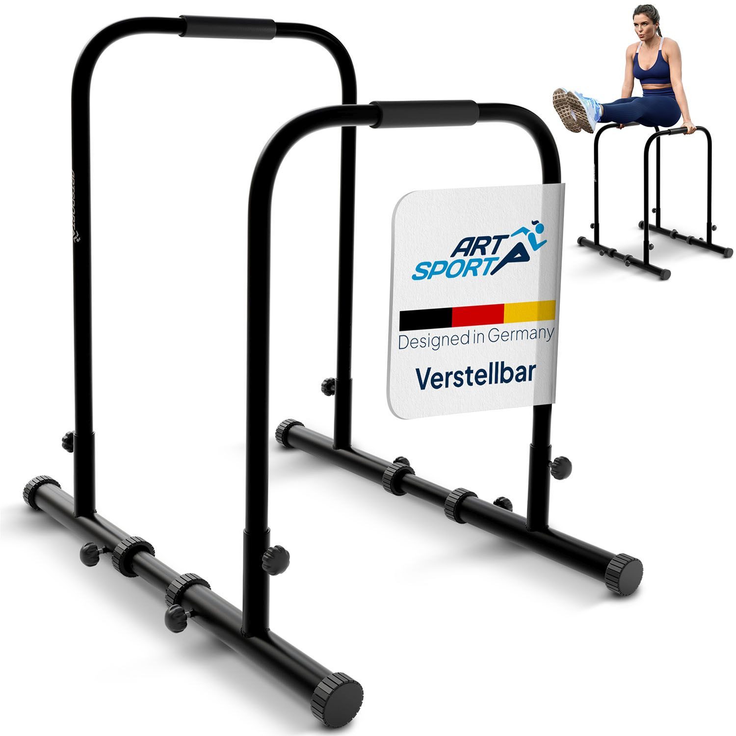 ArtSport Kraftstation Dip Barren, bis 500 kg, Штанги verstellbar & rutschfeste Griffe