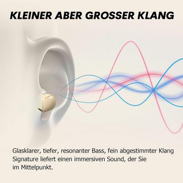 Xmenha mit Klangqualität, lange Akkulaufzeit, Mini In-Ear-Kopfhörer (Perfekter Klang und Geräuschunterdrückung: HiFi Stereo Sound für natürlichen Klang und klare Höhen. ENC Technologie filtert Umgebungsgeräusche für klare Anrufe., Ultimatives Schlafkomfort-Paket, klare Anrufe mit HiFi Stereo Sound)