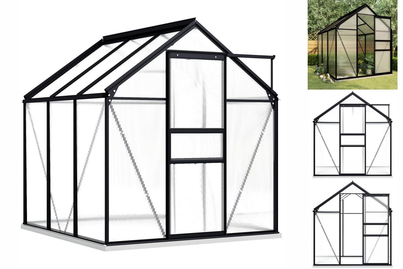 vidaXL Gewächshaus Gewächshaus mit Fundamentrahmen Anthrazit Aluminimum 3,61 m³ schwarz | Rabatt: 24% vidaXL Gewächshaus Gewächshaus mit Fundamentrahmen Anthrazit Aluminimum 3,61 m³ schwarz | Rabatt: 24%