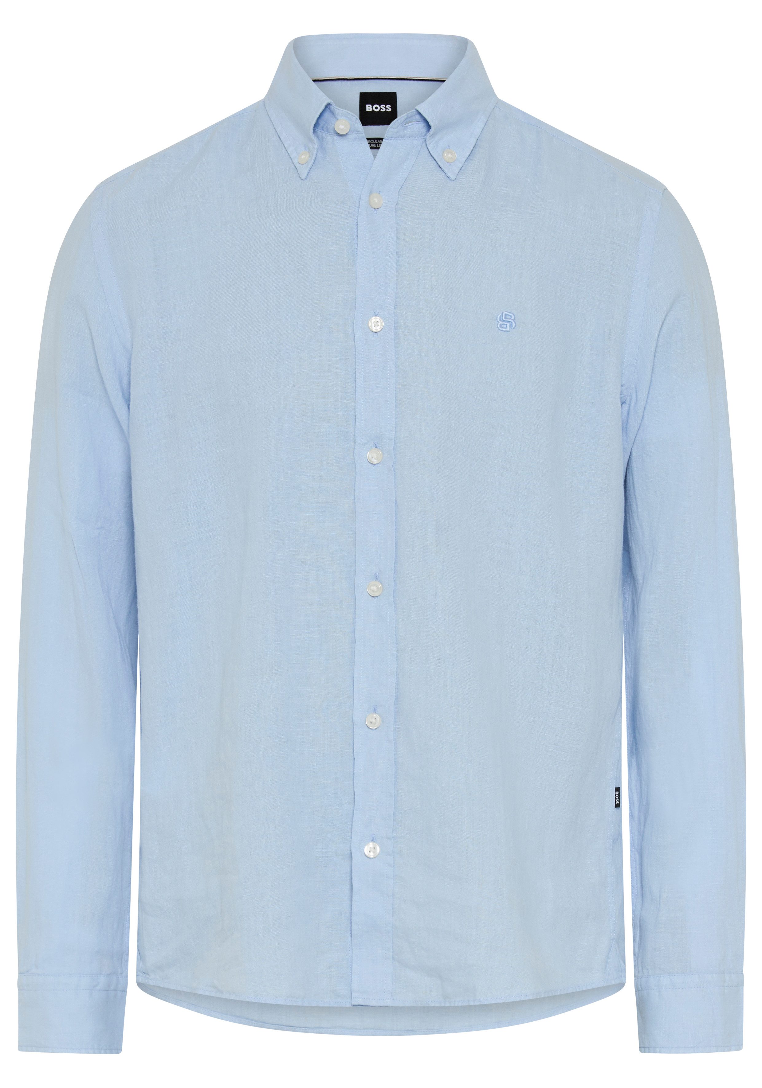 BOSS Leinenhemd LIAM 100% Leinen mit Button-Down-Kragen, regular fit