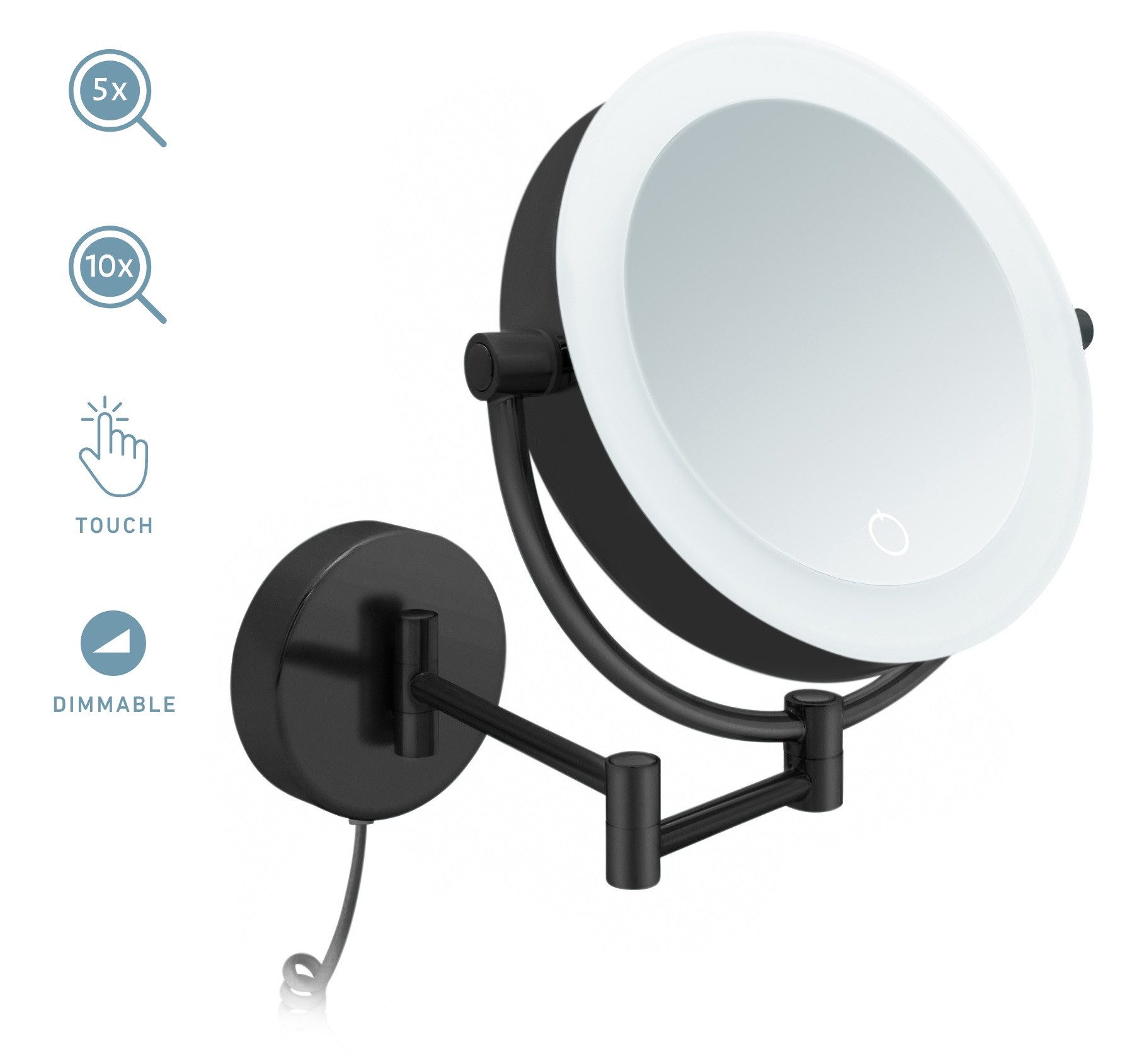 Libaro Kosmetikspiegel mit Beleuchtung und Vergrößerung TOKIO 2 seitig 5-fa günstig online kaufen