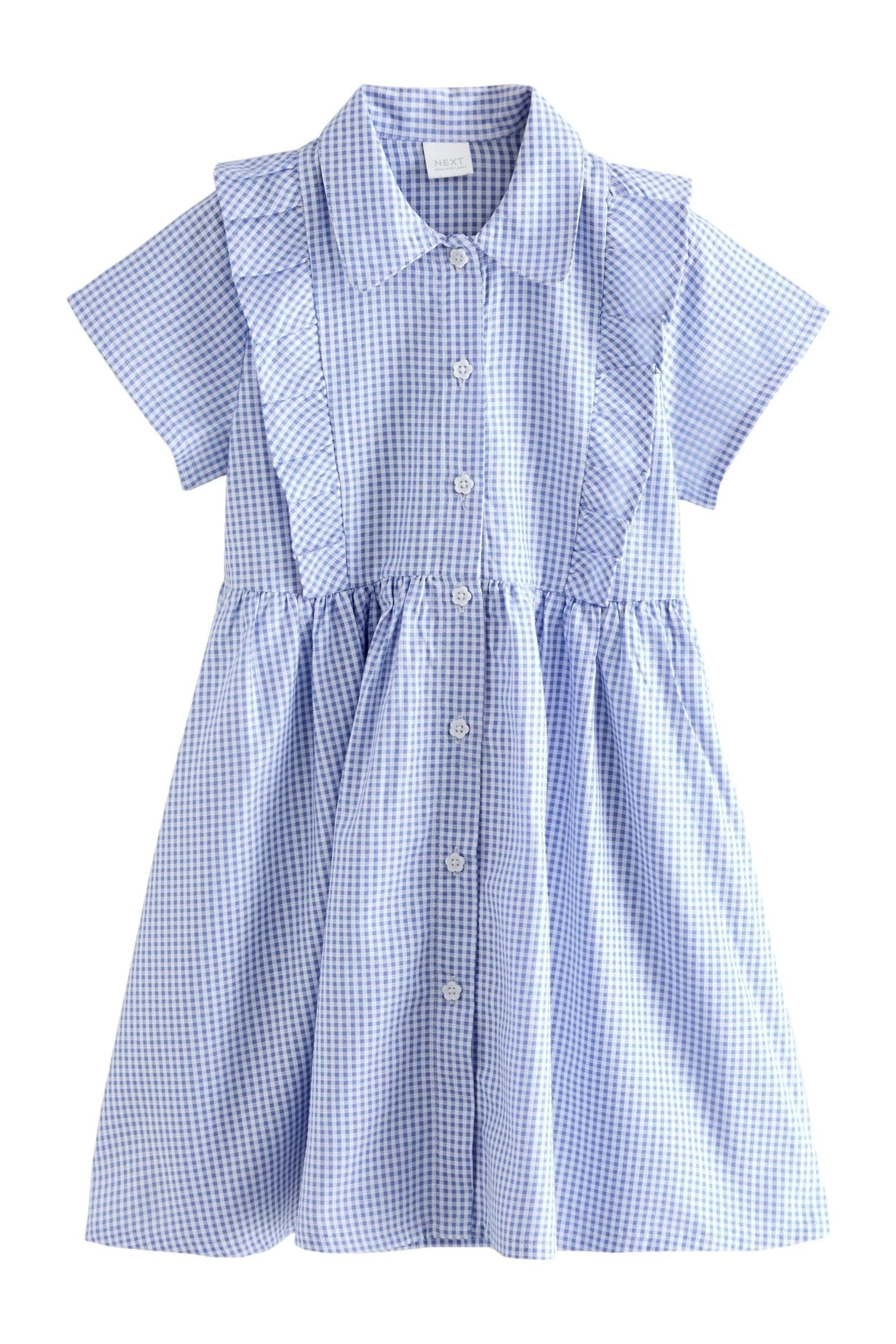 Next Hemdblusenkleid Schulkleid mit Vichykaros und Rüschen (1-tlg)