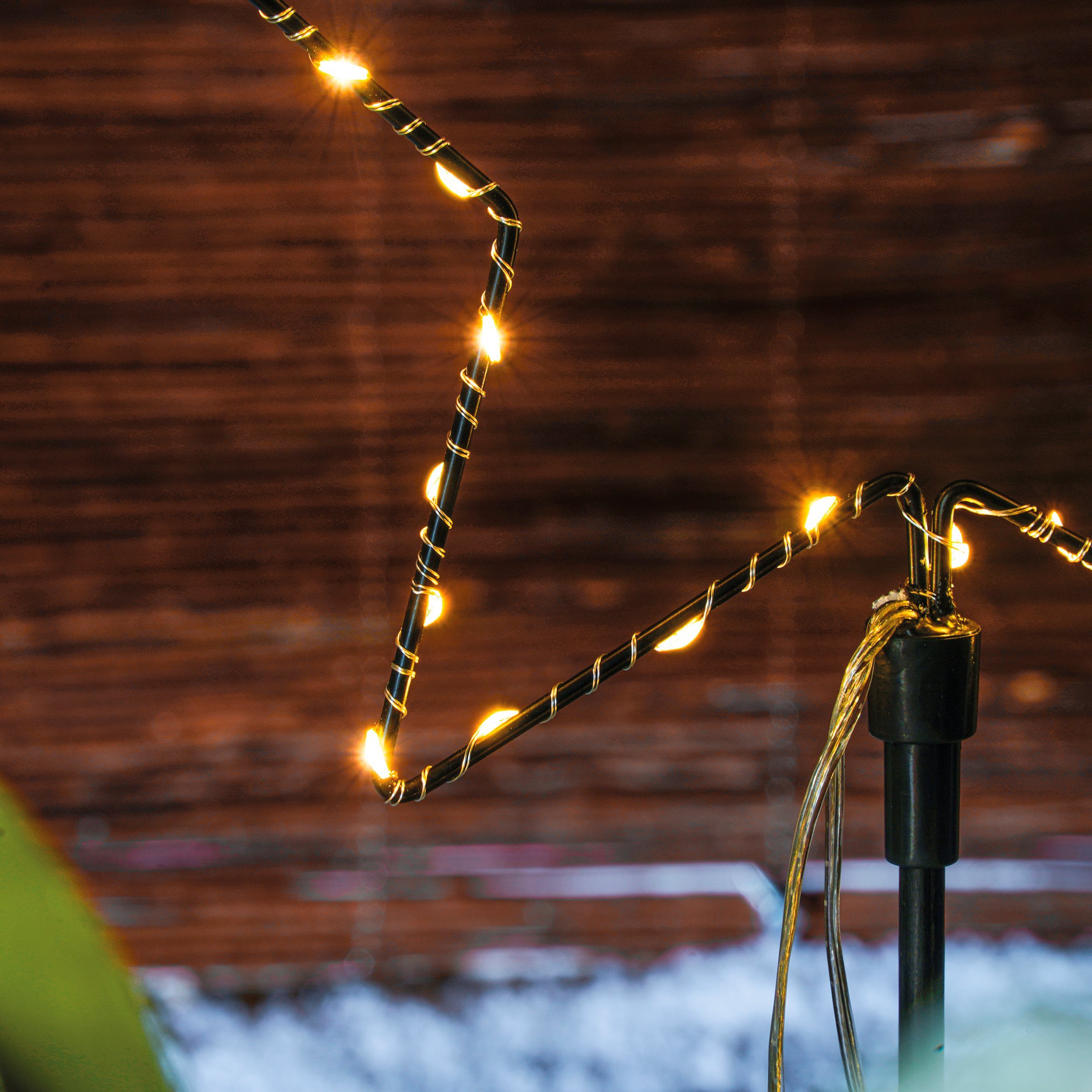 esotec LED Solarleuchte 3 Weihnachtssterne Sternenzauber, 3x40 LEDs, Weihnachtsdeko, 102571, LED fest integriert, 2800K warmweiß, Dauer- oder Blinklicht, winter – Bild 5 von 5