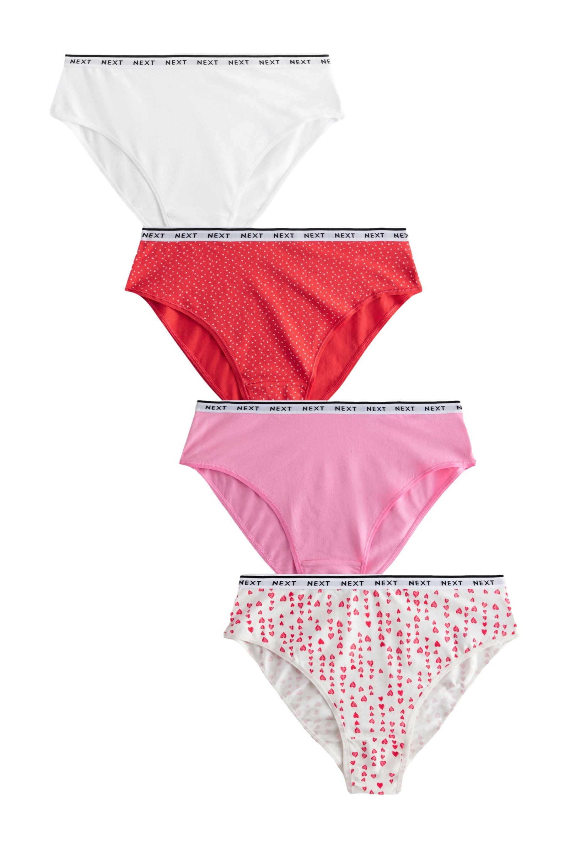 High-Waist-Slip 4er-Pack Slips mit Logo, hoher Beinausschnitt
