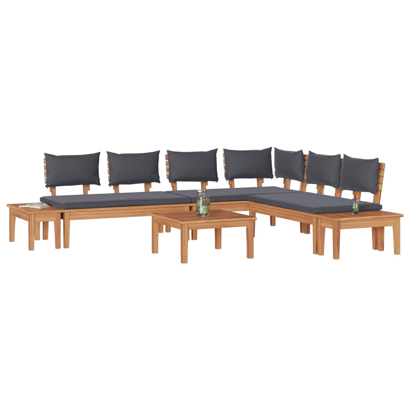 vidaXL Gartenlounge-Set Gartensofa-set 3 Stk. Braun und Grau, (3-tlg)
