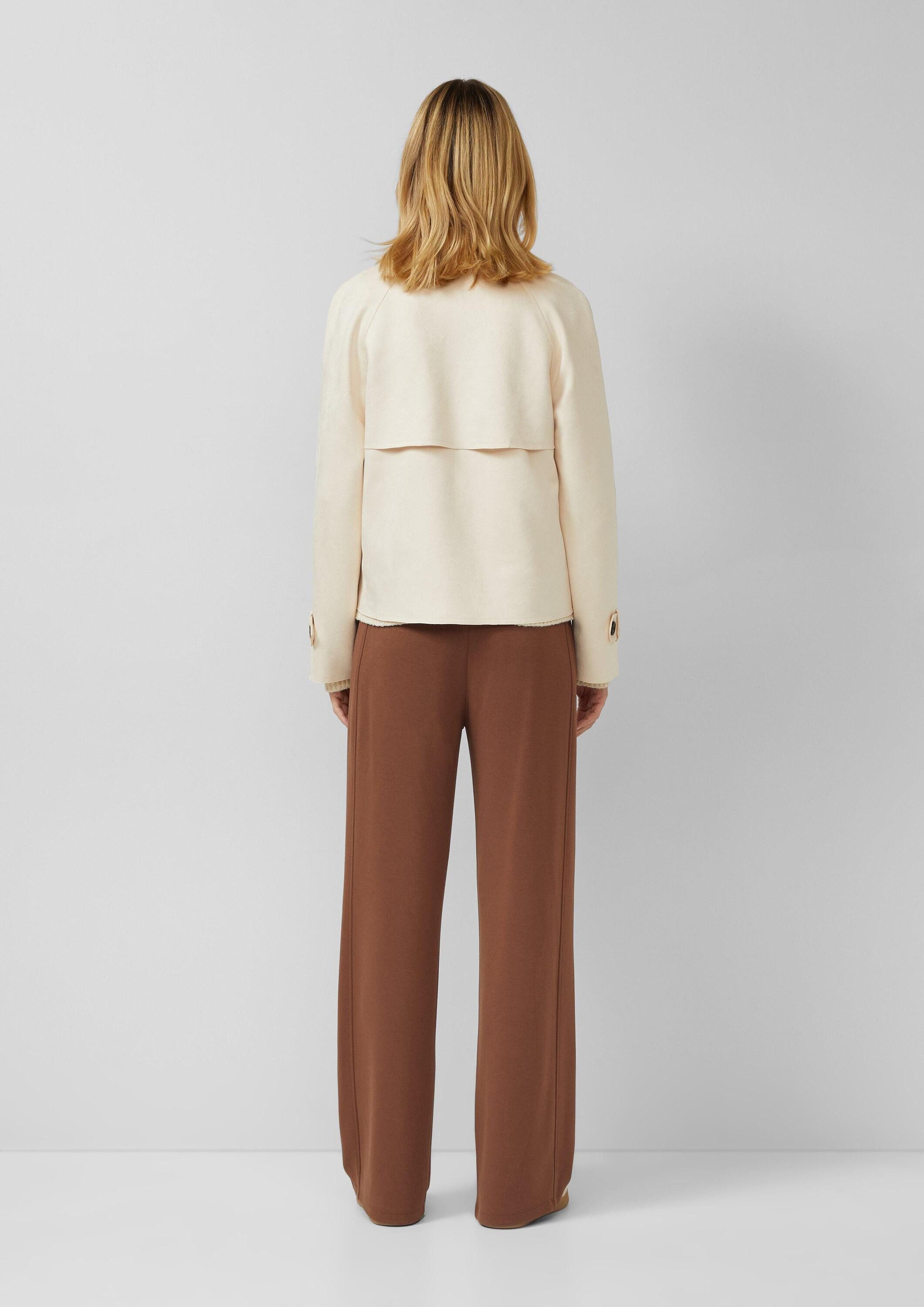 s.Oliver Funktionsjacke Outdoor-Jacke Cabanjacke im Relaxed Fit in Velourslederoptik