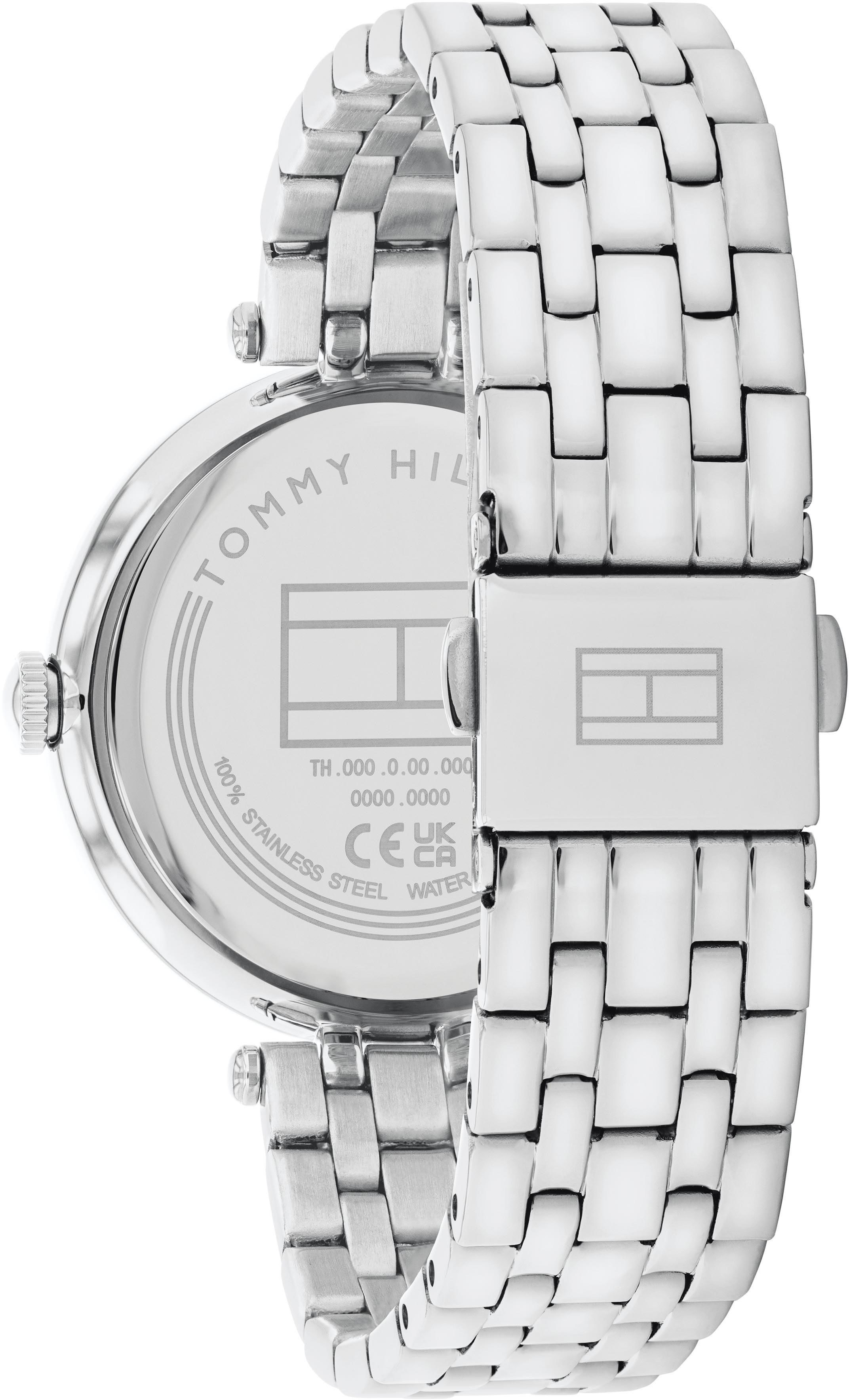 Tommy Hilfiger Quarzuhr NATALIE 1782719, Armbanduhr, Damenuhr, Glaskristalle, Edelstahlarmband
