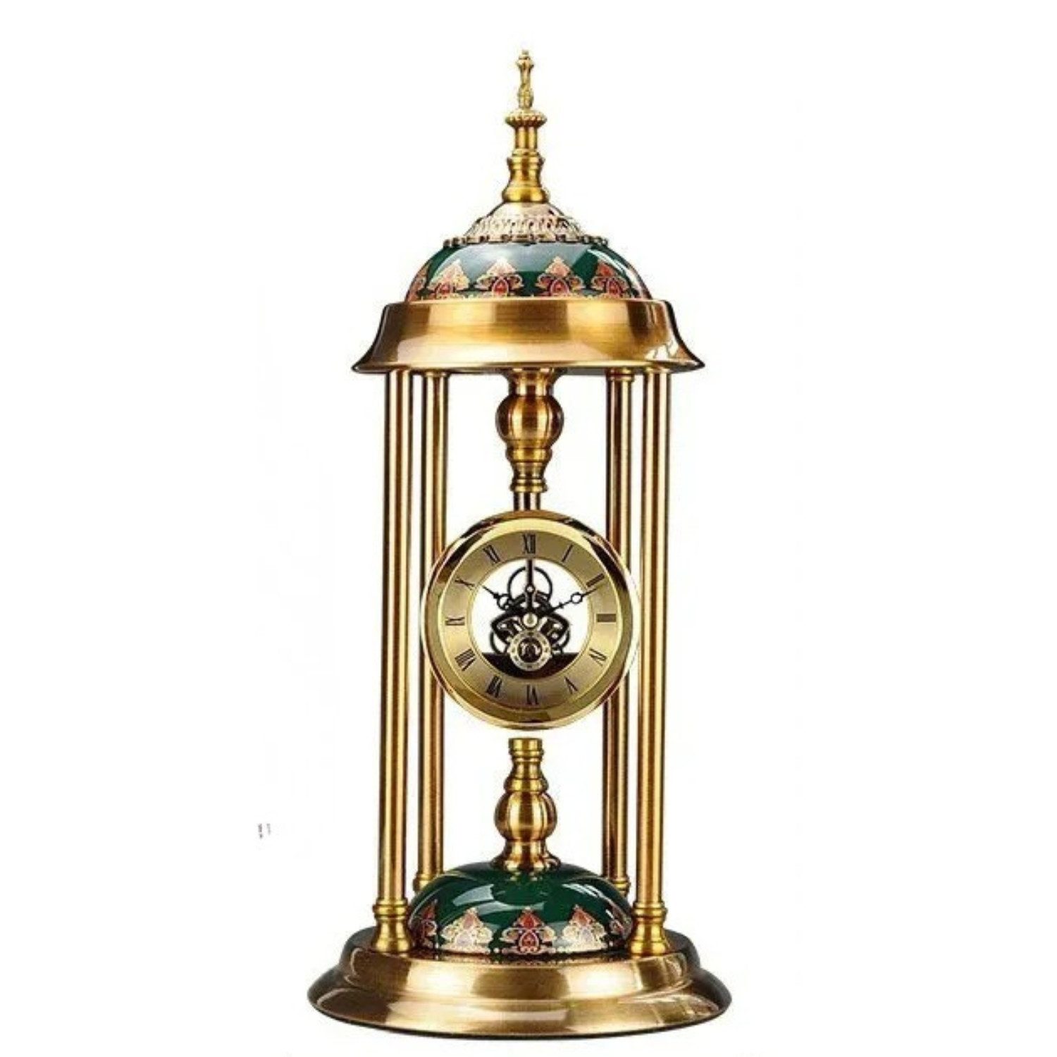 Quality Elegance Dekoobjekt Retro Goldene Tischuhr im Amerikanischen Stil