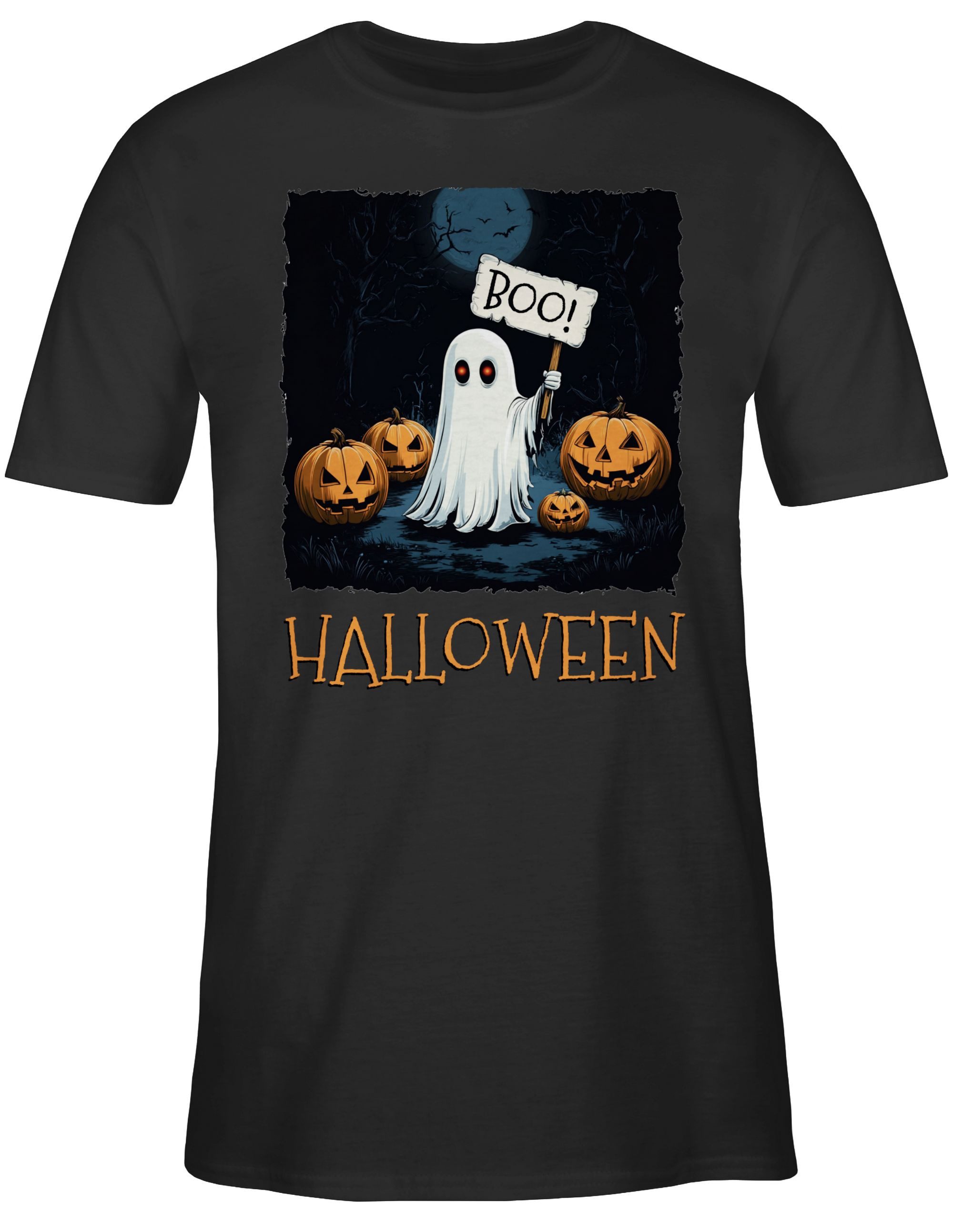 Shirtracer T-Shirt Boo Geist Halloween I Spukwald im Vollmond I Gruselnacht günstig online kaufen