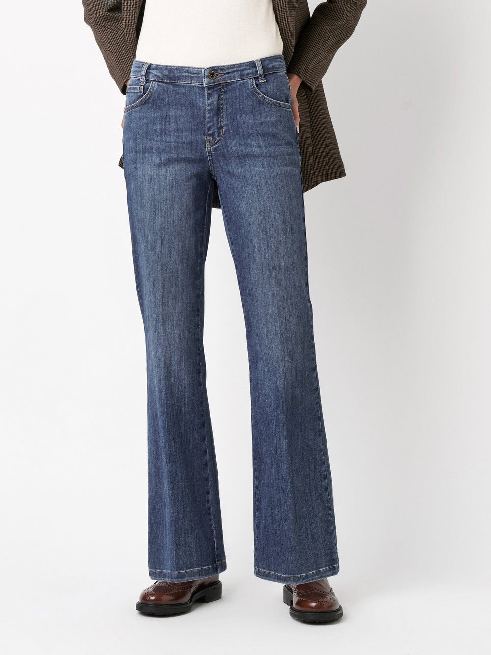 ROSNER Bootcut-Jeans Antonia_341 (1-tlg) mit Bügelfalten