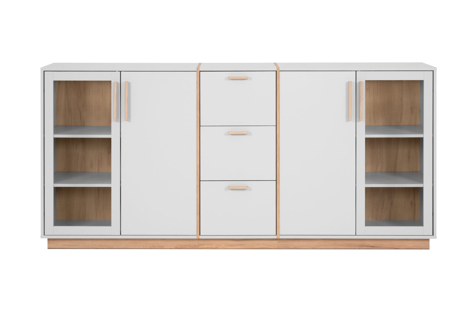 möbelvita Sideboard Sideboard Siena 51B in steingrau / Dekor Jackson Hickory
