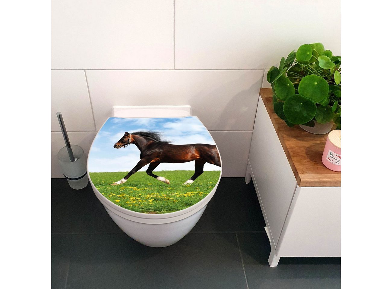 Thumbnail - banjado WC-Sitz Motiv Pferd (umweltfreundliches Material & Take-Off Technologie, Softclose Absenkautomatik), 45 x 38,4 x...