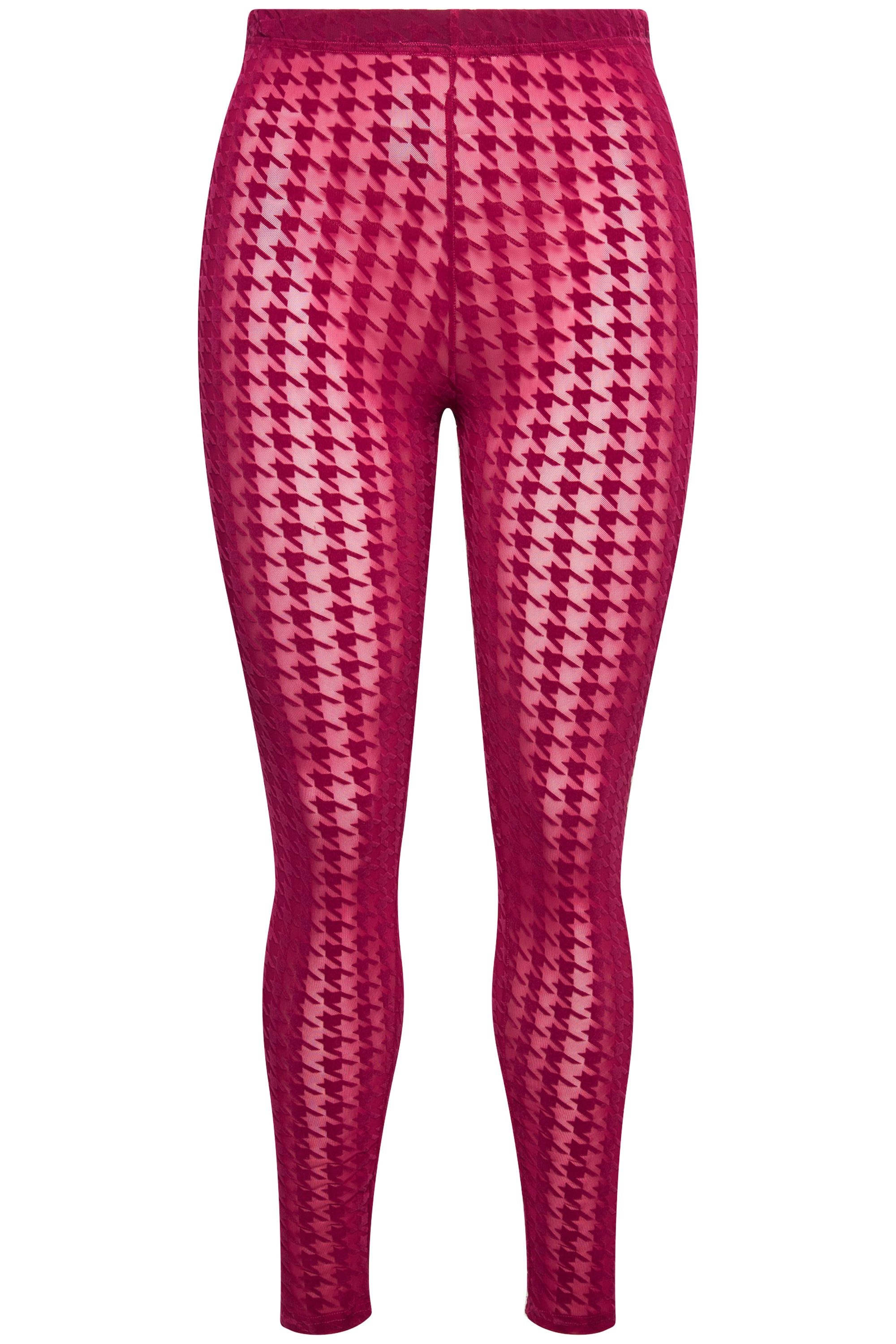 Ulla Popken Feinstrumpfhose Strumpf-Leggings Flockdruck Hahnentritt günstig online kaufen