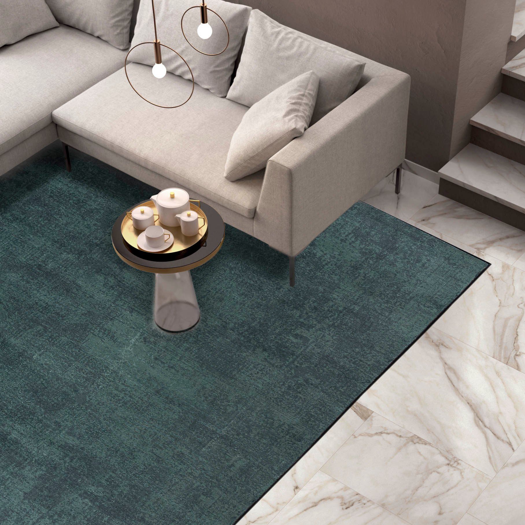 Mazovia Designteppich Modern Teppich Wohnzimmerteppich Abstrakt Grün, 80 x günstig online kaufen