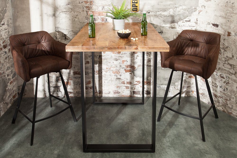 riess-ambiente Bartisch IRON CRAFT 120cm natur, Küche · Massivholz · eckig · Metall · Industrial Design – Bild 3 von 5