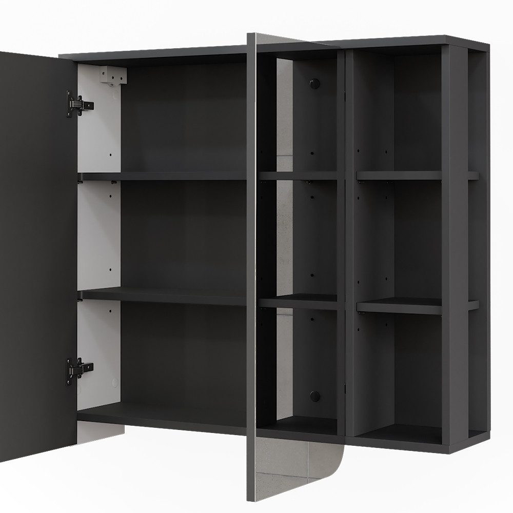 Vicco Badezimmerspiegelschrank Karen, Anthrazit/Weiß, 80 x 75 cm (1-St) – Bild 5 von 5